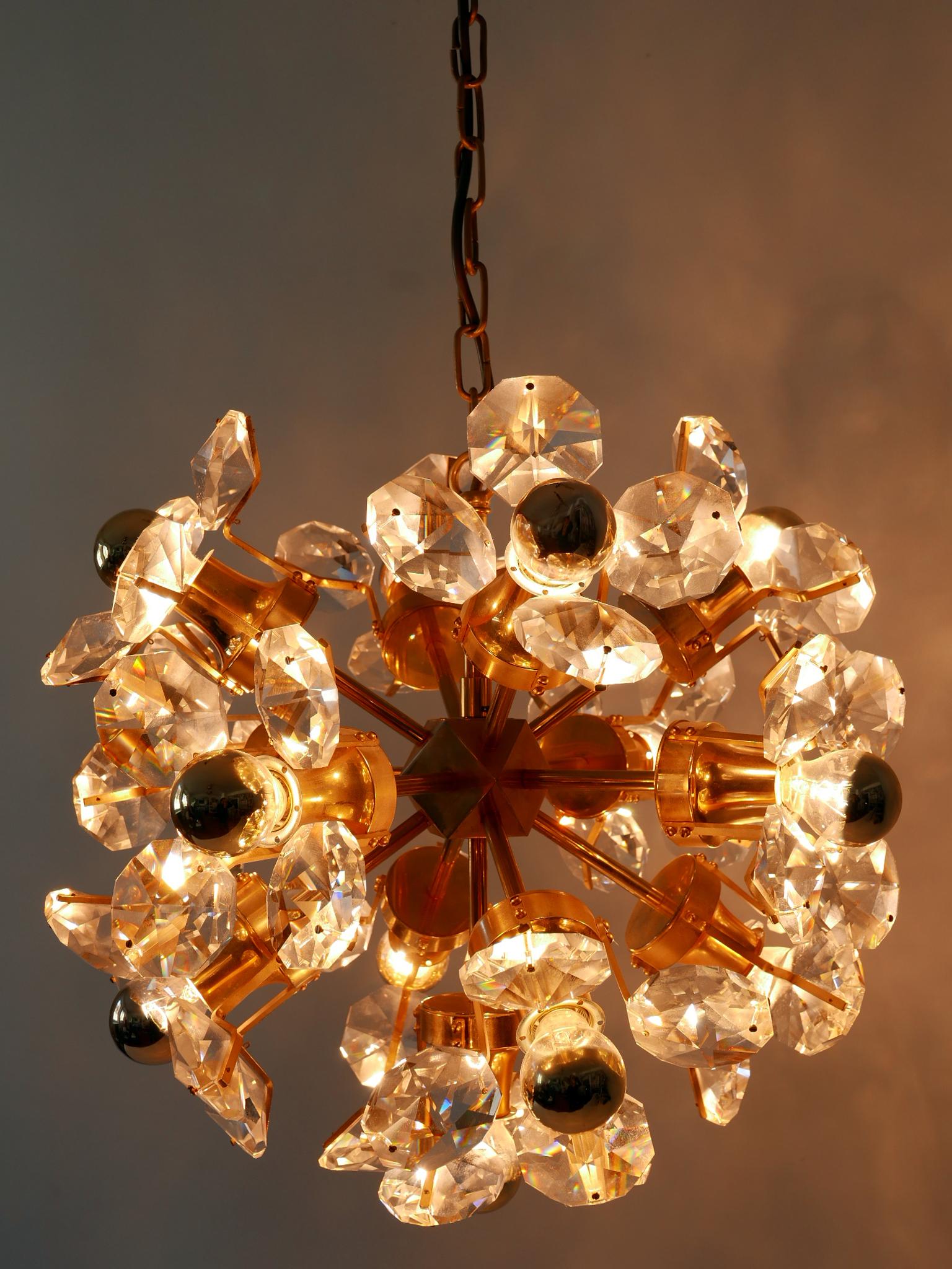 Brass Gorgeous Mid Century Sputnik Chandelier or Pendant Lamp Dandelion by Palwa 1960s For Sale