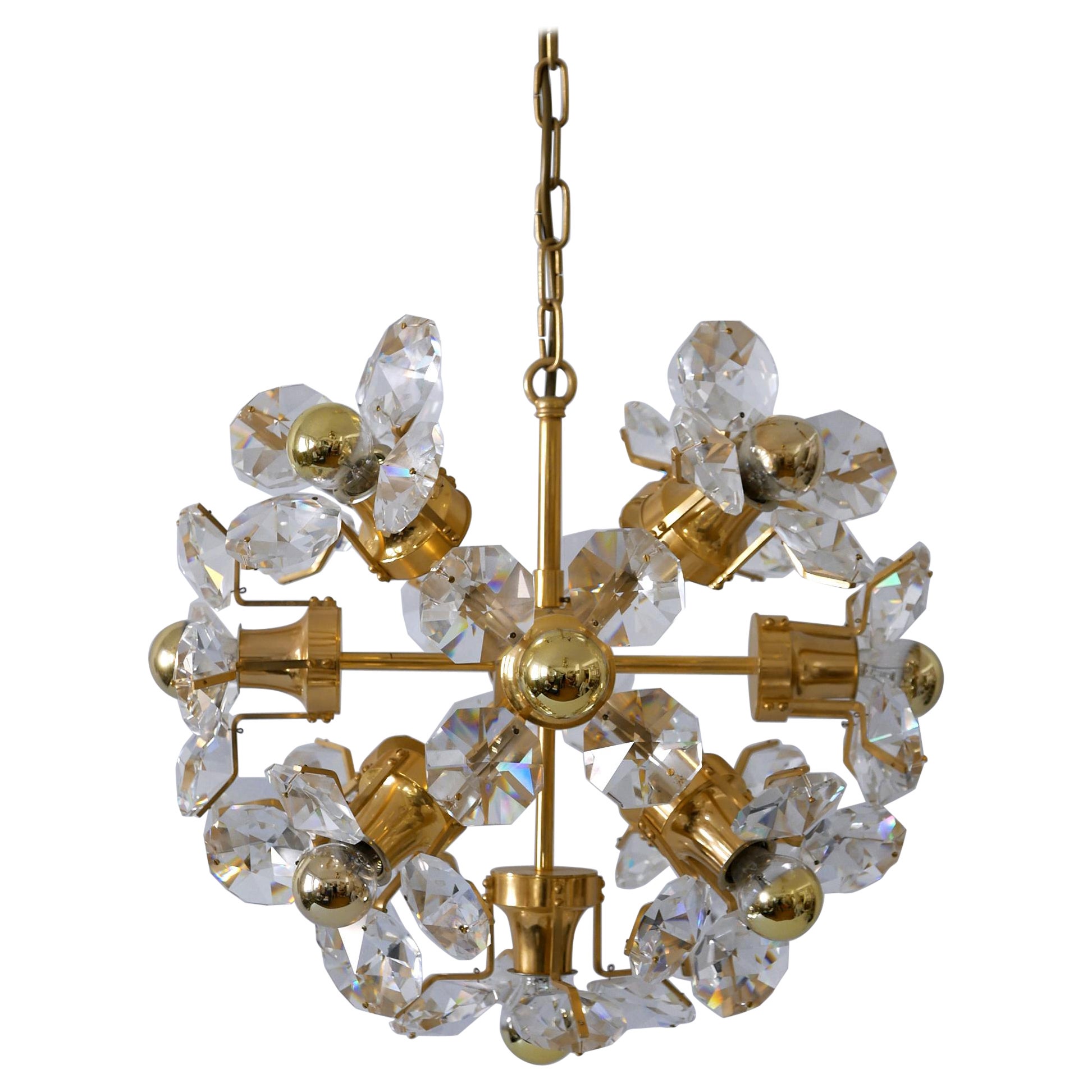 Splendido lampadario o lampada a sospensione Sputnik di metà secolo, Dandelion di Palwa 1960