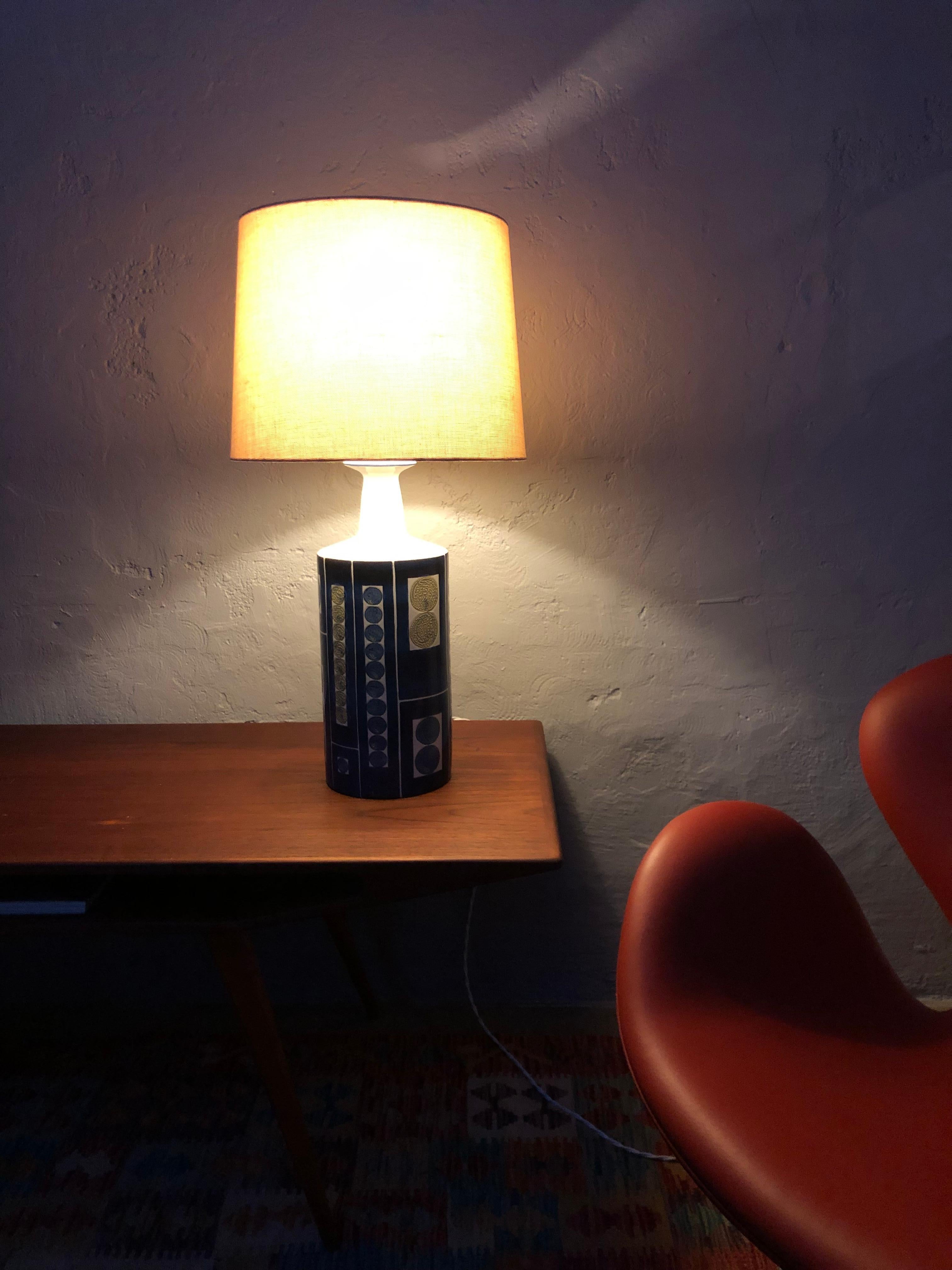 Gorgeous Mid-Century Pottery Table Lamp by Fog & Mørup In Good Condition In Søborg, DK