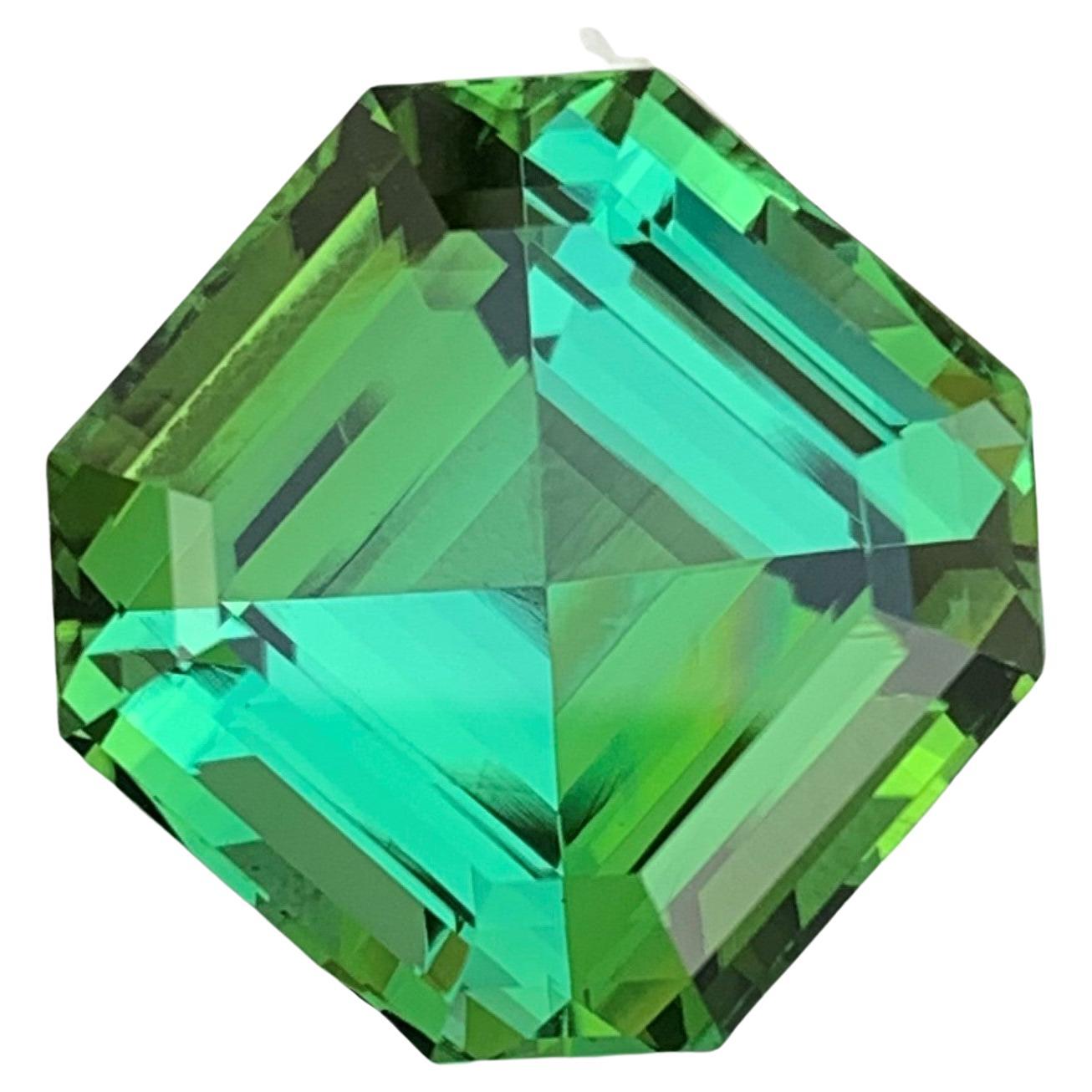Gorgeous Mint Green Loose Tourmaline Jewelry Gem 24.20 Carat Asscher Cut For Sale