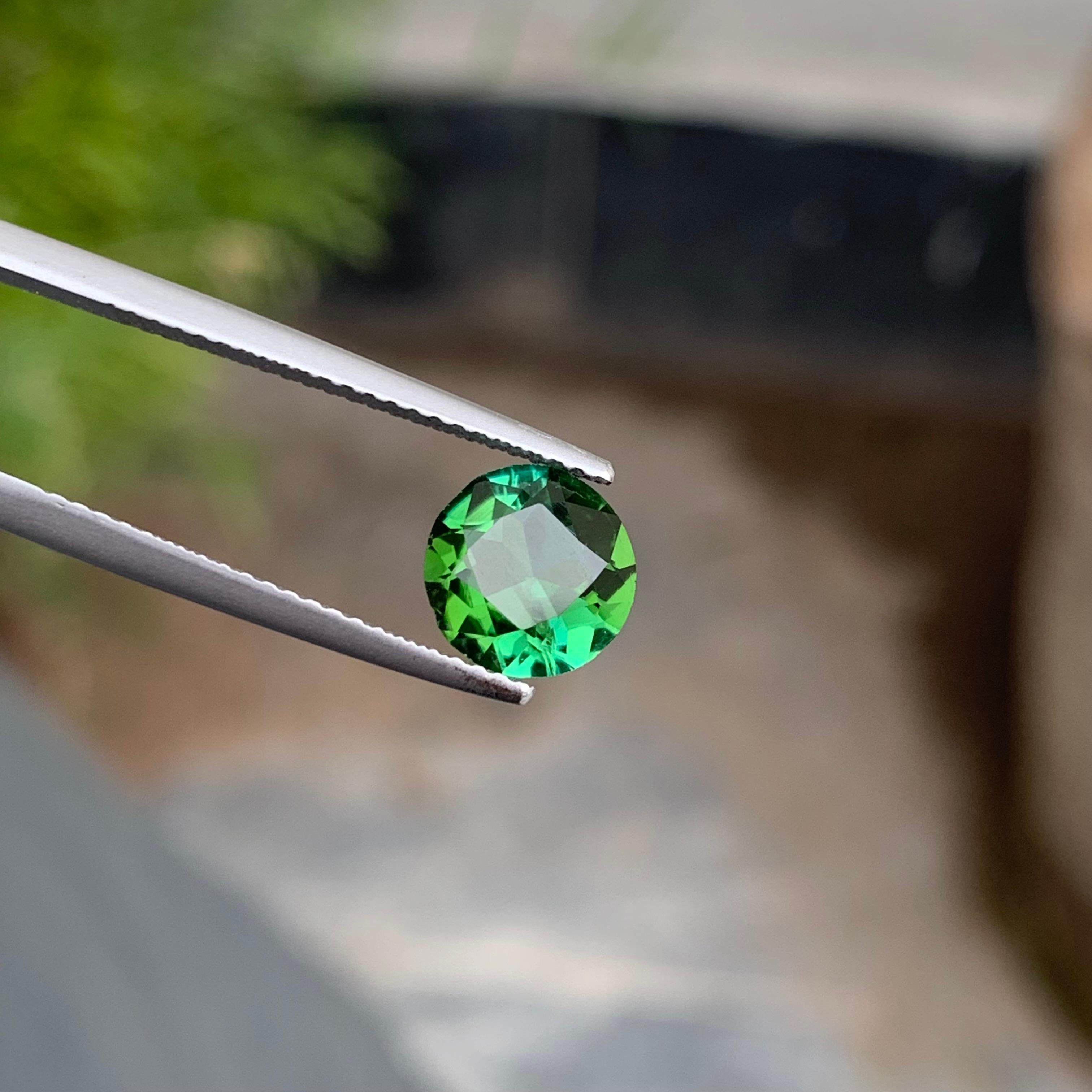 Gorgeous Mint Green Loose Tourmaline Ring Gem 1.40 Carat Round Cut Gemstone For Sale 6