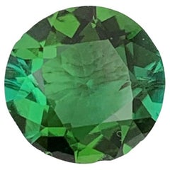 Superbe bague en tourmaline verte menthe de 1,40 carat, pierre précieuse taille ronde