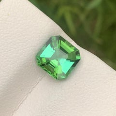 Gorgeous Mint Green Loose Tourmaline Ring Gem 2.15 Carat Asscher Cut Gemstone