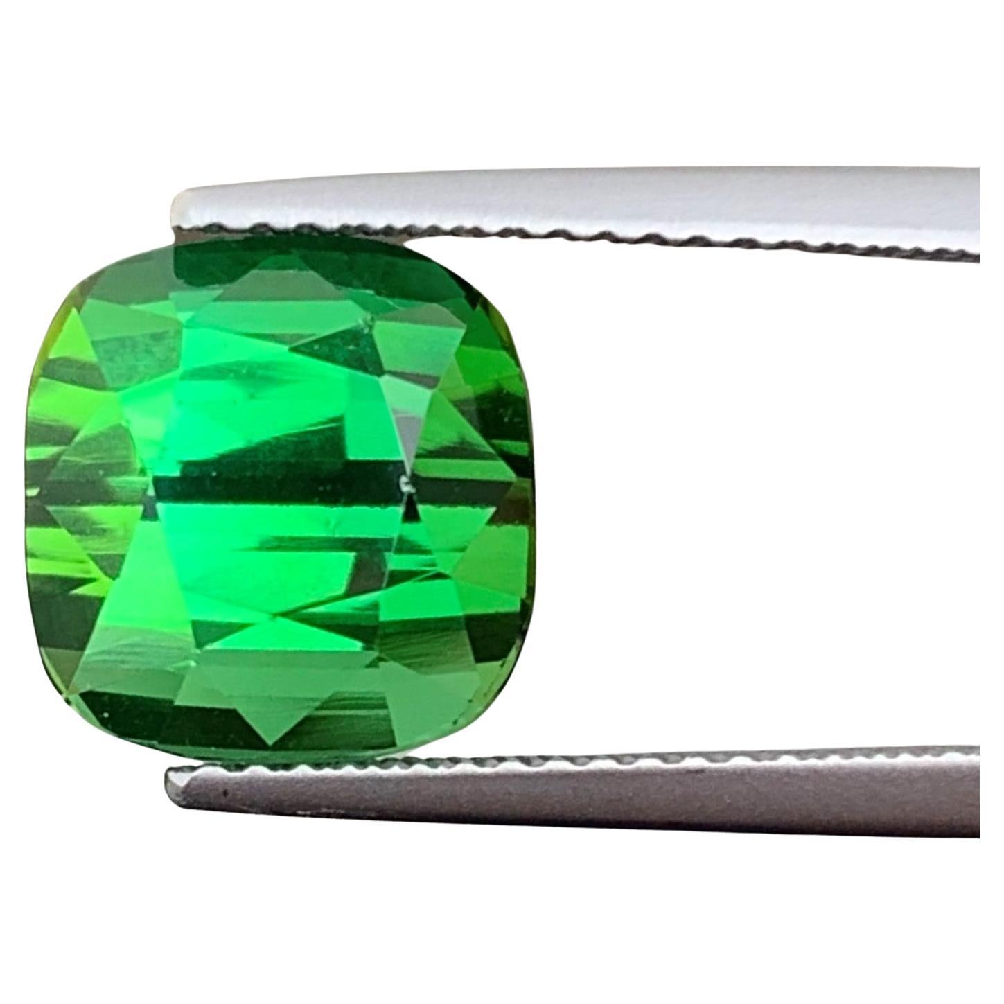 Gorgeous Mint Green Loose Tourmaline Ring Gem 5.95 Carat Cushion Gemstone For Sale