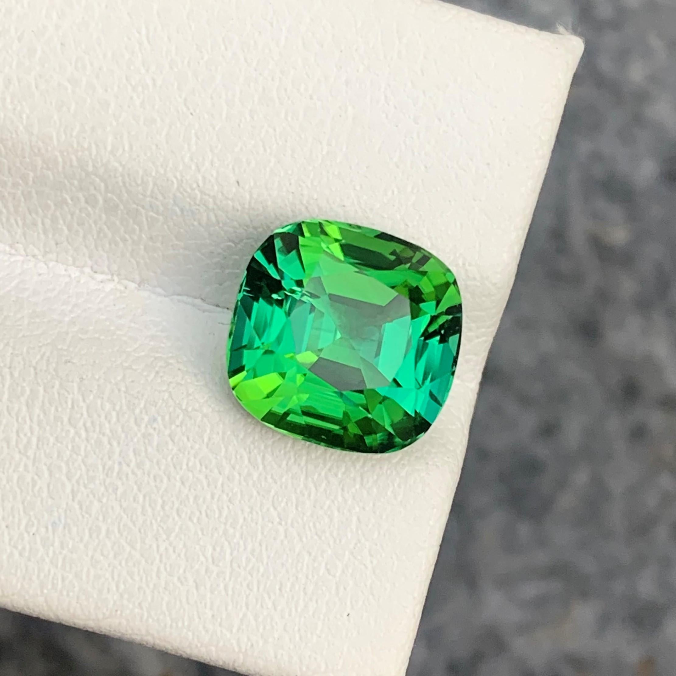Gemstone Type : Tourmaline
Weight : 6.10 Carats
Dimensions : 10.8x10.4x7.8 Mm
Origin : Kunar Afghanistan
Clarity : Eye Clean
Shape: Cushion
Color: Mintgreen
Certificate: On Demand
Basically, mint tourmalines are tourmalines with pastel hues of light