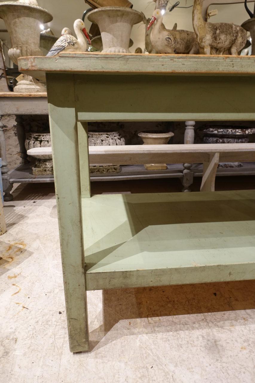 Gorgeous Mint Green Vintage French Long Planting Table In Good Condition In Copenhagen K, DK