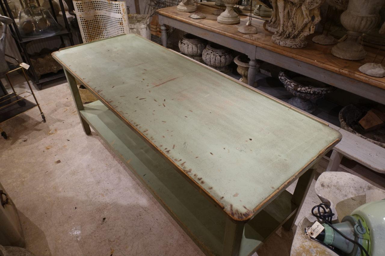 20th Century Gorgeous Mint Green Vintage French Long Planting Table