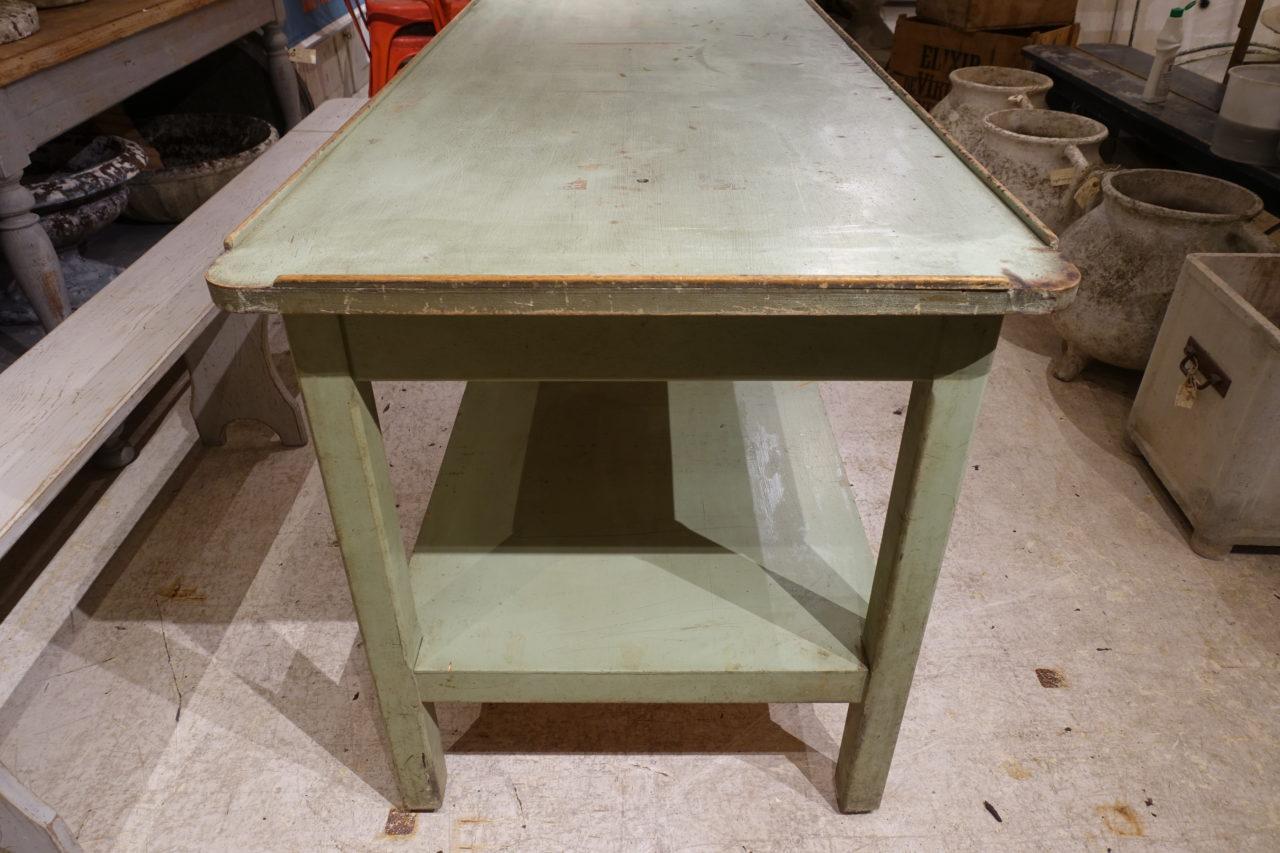 Gorgeous Mint Green Vintage French Long Planting Table 1