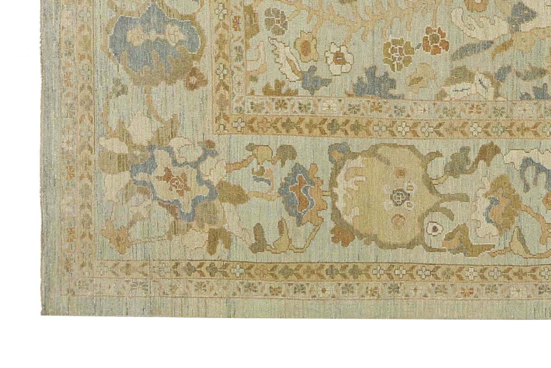 Alfombra Afgana Sultanabad Circa 1990 - Lana Diseño Marfil - 95545 en venta 5