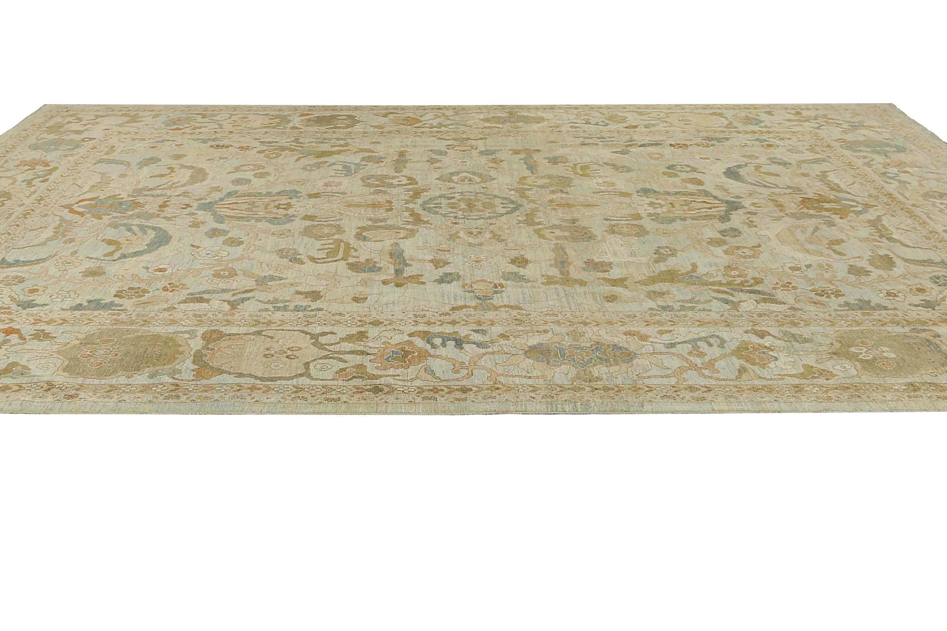 Presentamos la espectacular alfombra alargada turca Sultanabad Rugs, que mide unos impresionantes 12'8