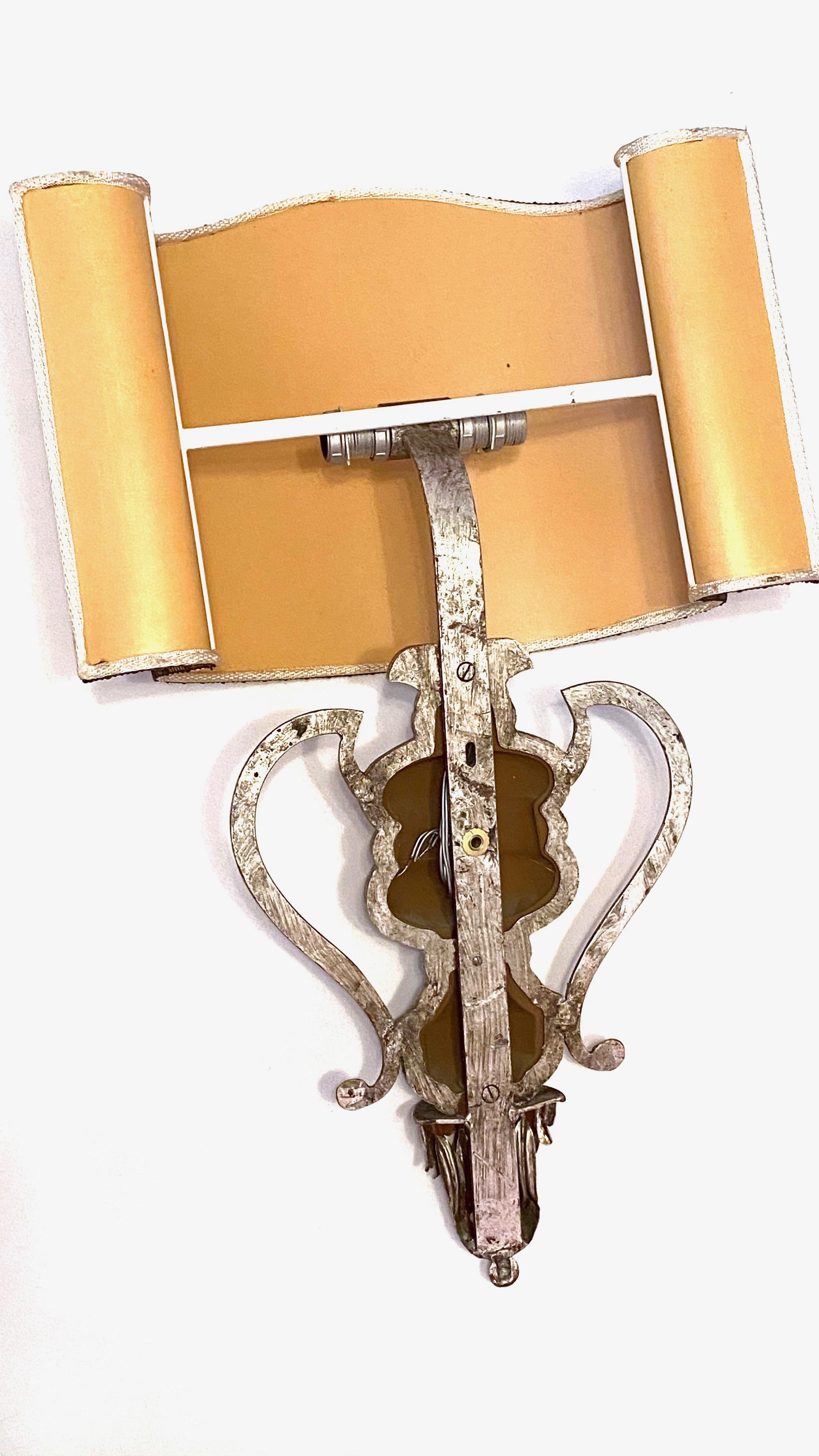 Metal Gorgeous Monumental Italian Crystal Urn Motif Wall Sconce by Banci Florence For Sale