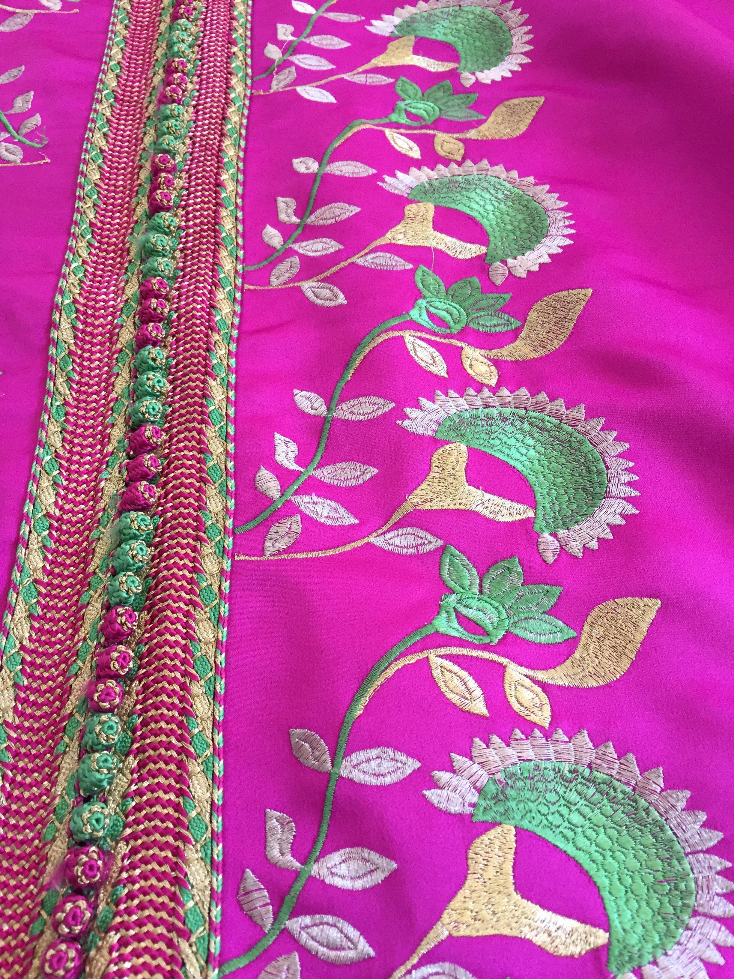 Gorgeous Moroccan Caftan in Hot Pink Fuchsia Maxi Dress Kaftan 10