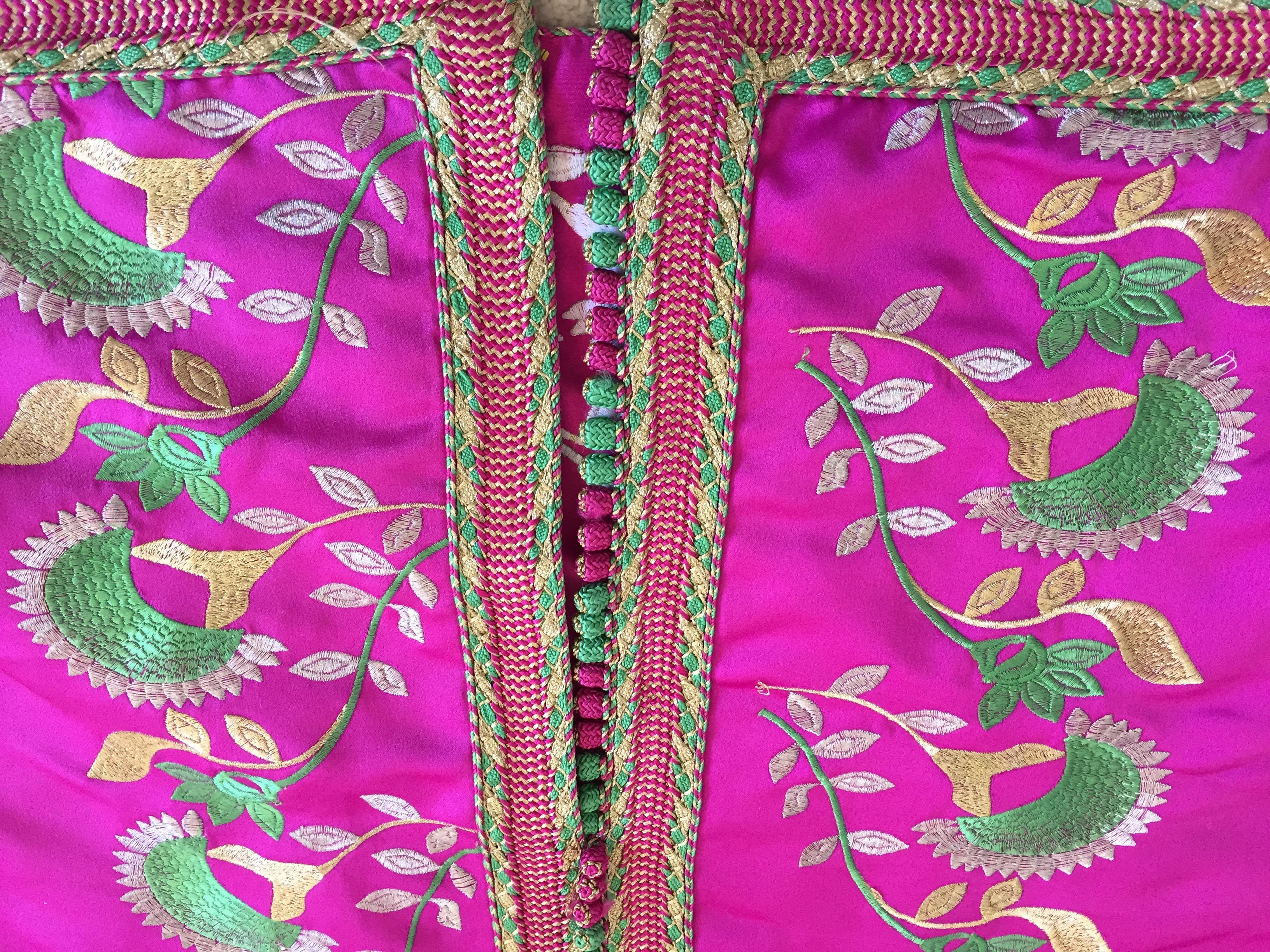 Gorgeous Moroccan Caftan in Hot Pink Fuchsia Maxi Dress Kaftan 11