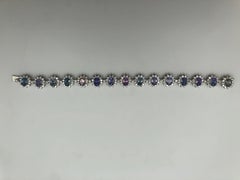 Gorgeous Multi-Color Sapphire Tennis Bracelet 18 Karat