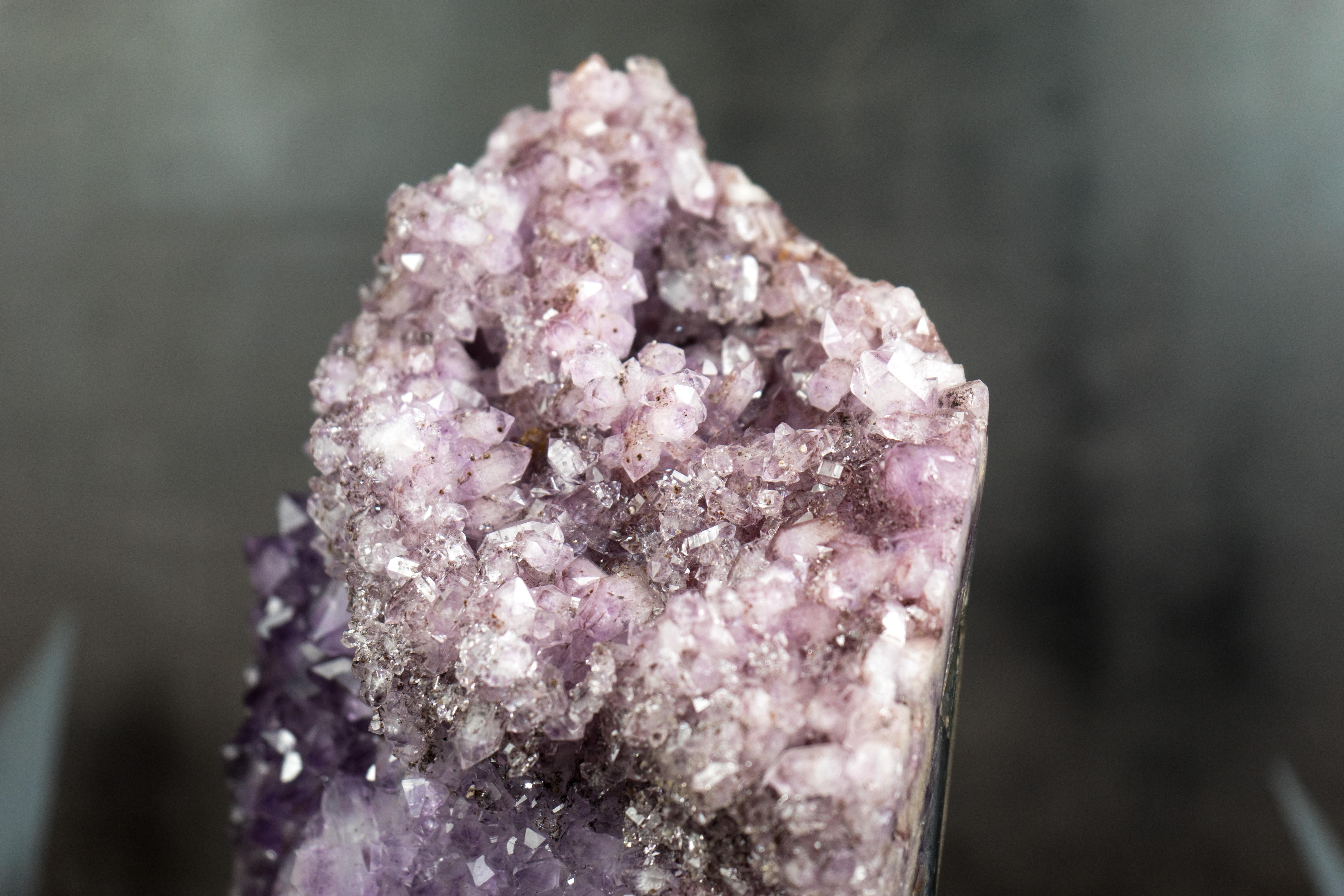Gorgeous Multi Colored Amethyst Cluster with Herkimer-Style Amethyst Crystal For Sale 1