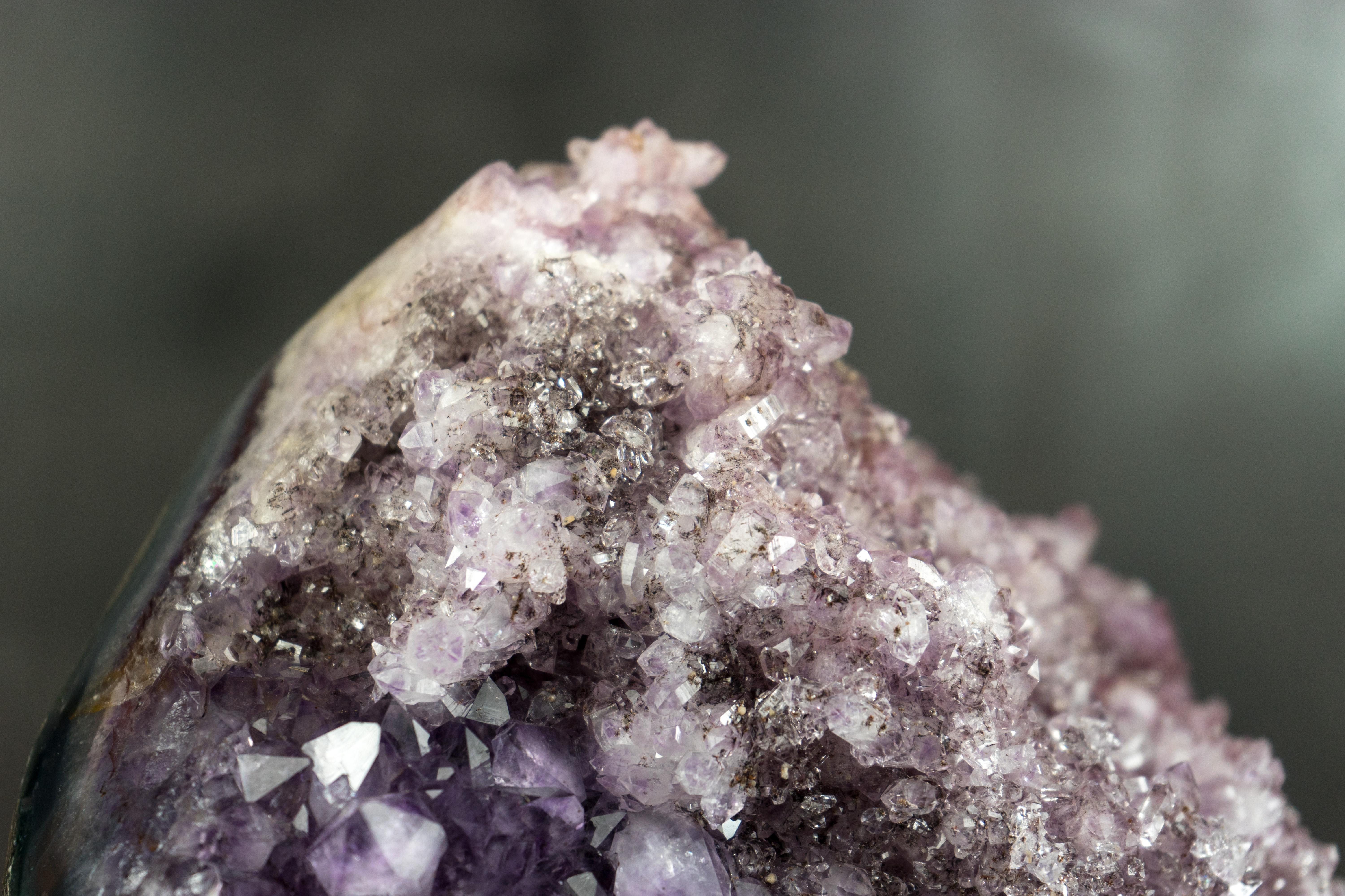 Gorgeous Multi Colored Amethyst Cluster with Herkimer-Style Amethyst Crystal For Sale 2
