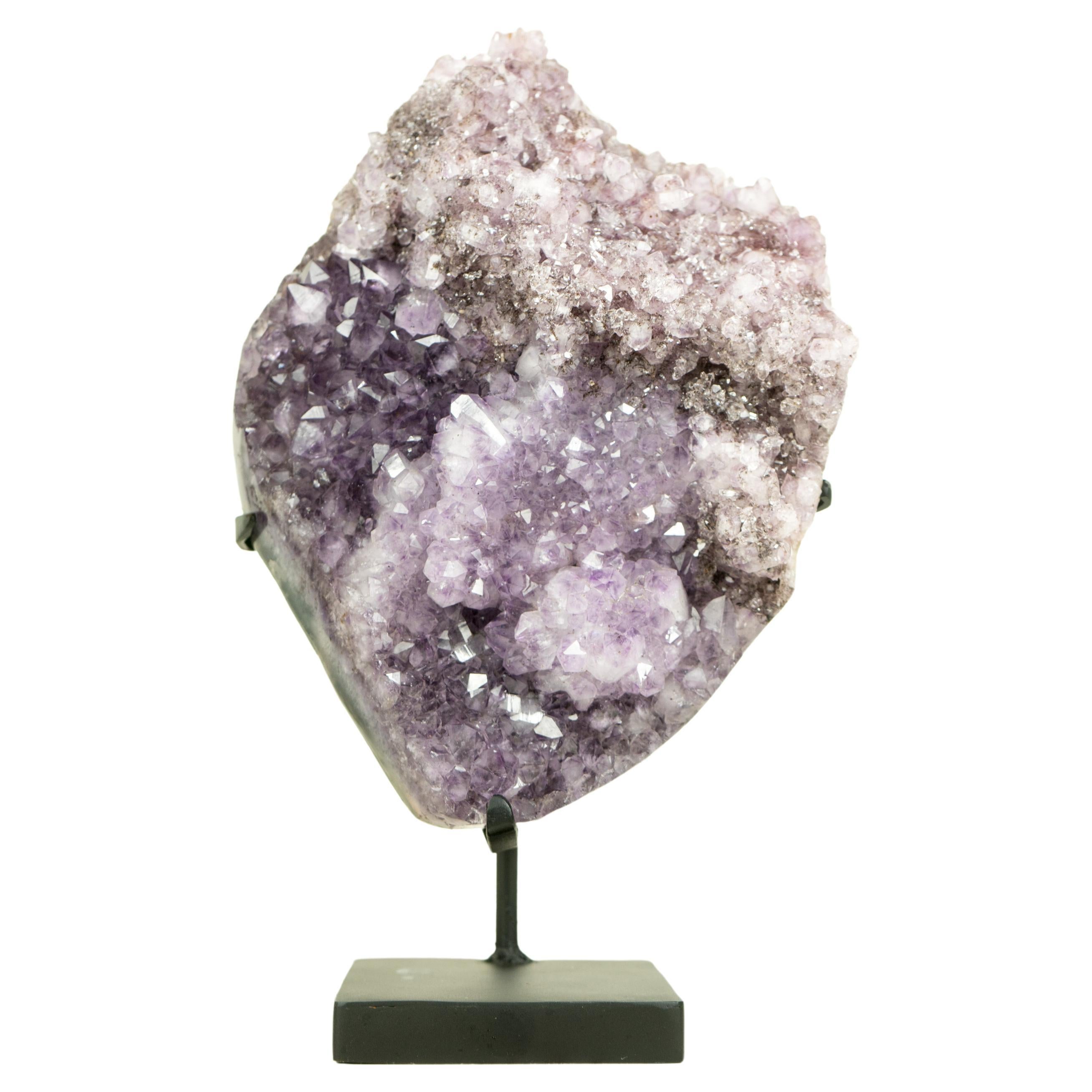 Gorgeous Multi Colored Amethyst Cluster with Herkimer-Style Amethyst Crystal For Sale