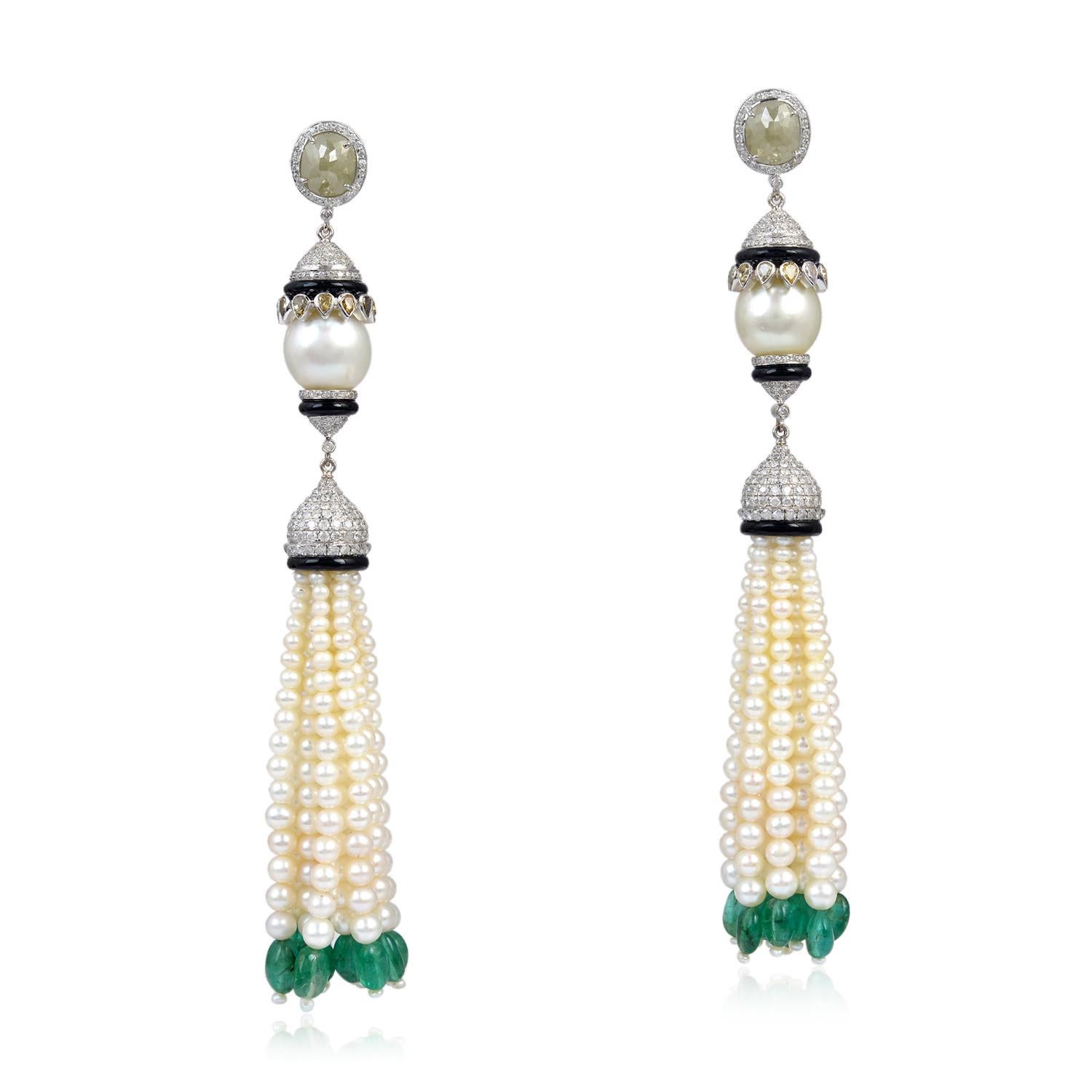pearl tassel earrings