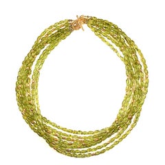 Gorgeous Multi Strand Peridot Necklace by Aria Jewelry Design August Birthstone