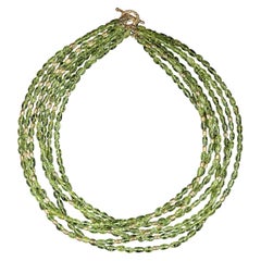 Gorgeous Multi Strand Peridot Necklace by Aria Jewelry Design August Birthstone