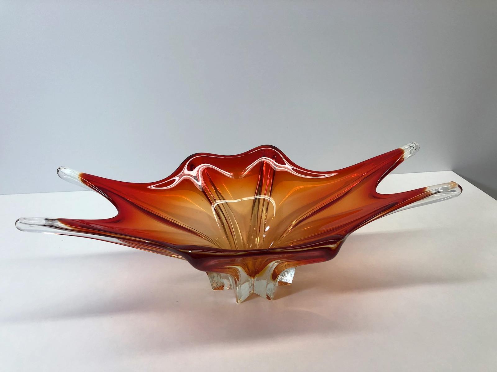 red murano glass bowl
