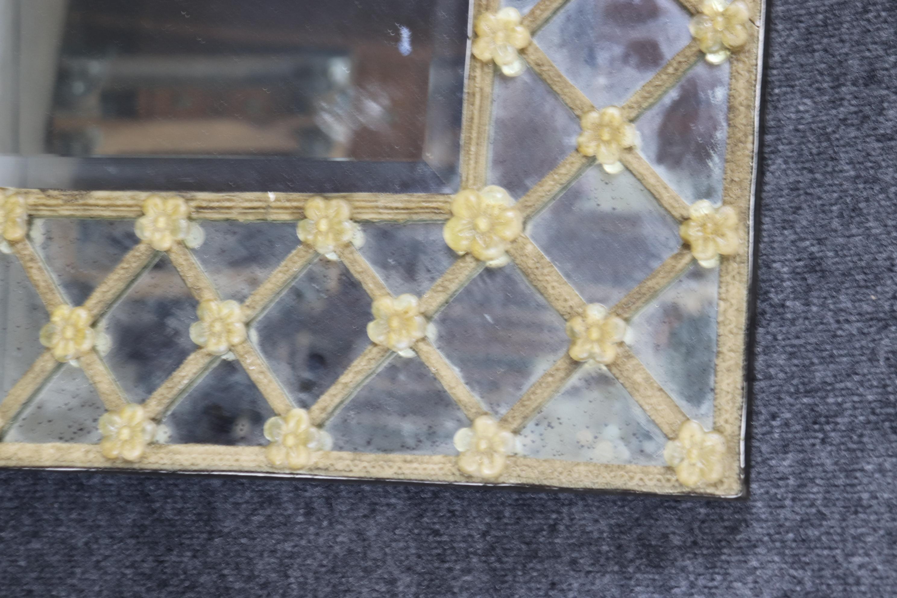 Gorgeous Murano Glass Decorated Beveled Glass Vertical or Horizontal Mirror 5