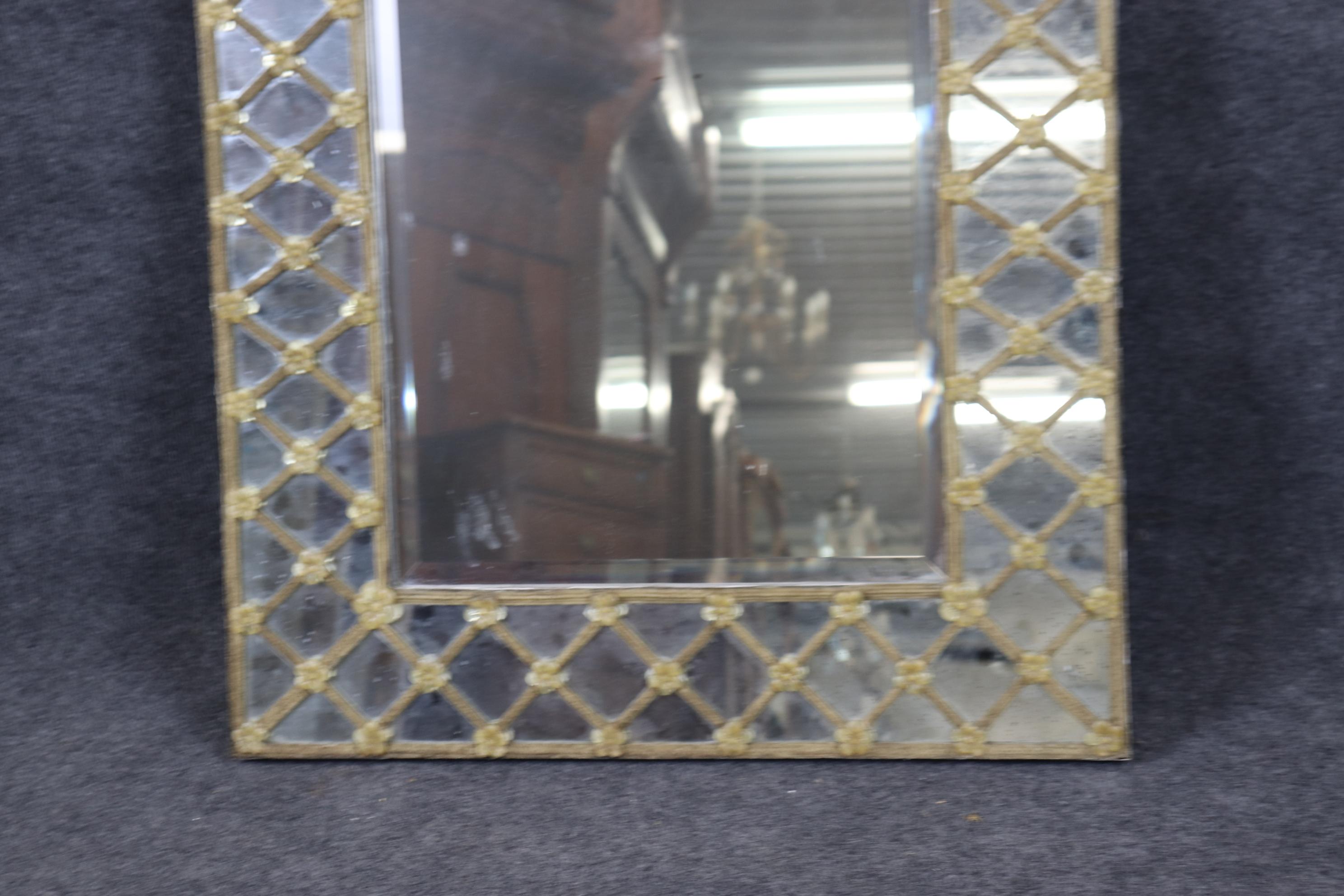 Gorgeous Murano Glass Decorated Beveled Glass Vertical or Horizontal Mirror In Good Condition In Swedesboro, NJ