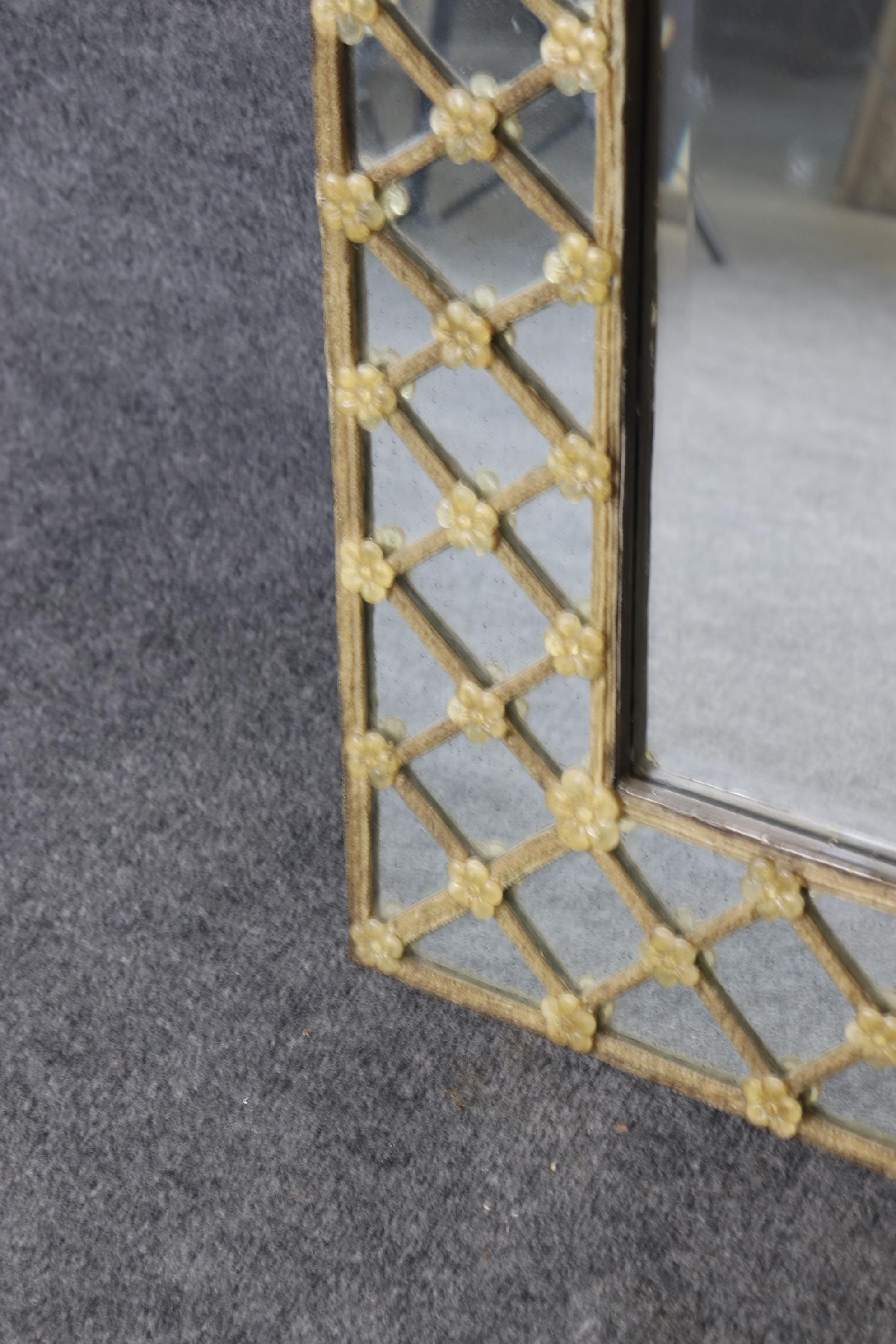 Gorgeous Murano Glass Decorated Beveled Glass Vertical or Horizontal Mirror 2