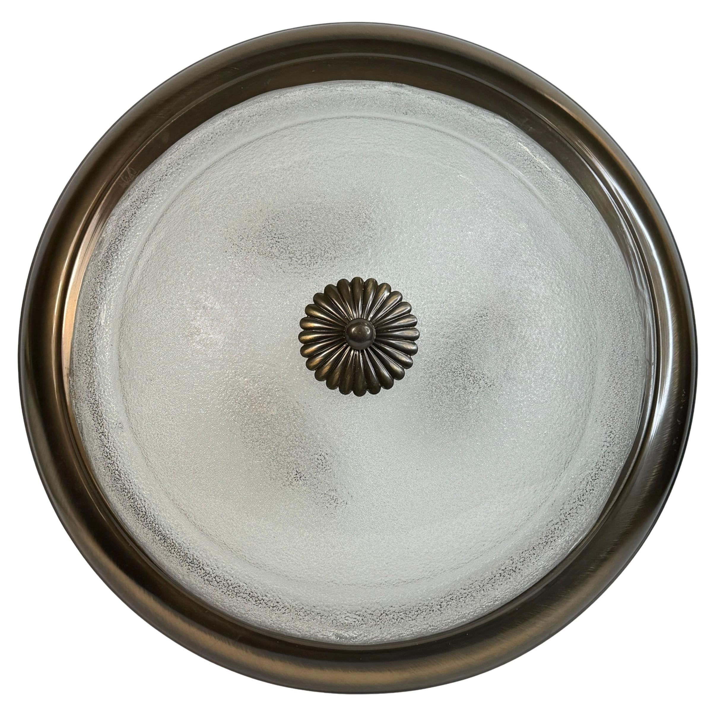 Gorgeous Murano Glass Flush Mount Ceiling Light, Mid Century, Austria, 1970s