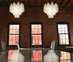 Gorgeous Murano Glass Tube Chandeliers - 36 etched glass tube