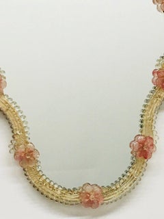 Gorgeous Murano Glass Wall Mirror circa 1950s, Italy Venetian Venice