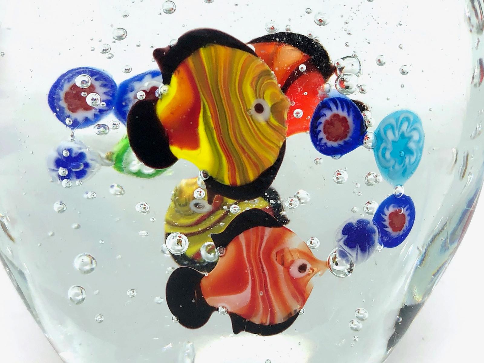 Gorgeous Murano Italian Art Glass Fish Aquarium Paperweight, Italy, 1970s In Good Condition In Nuernberg, DE