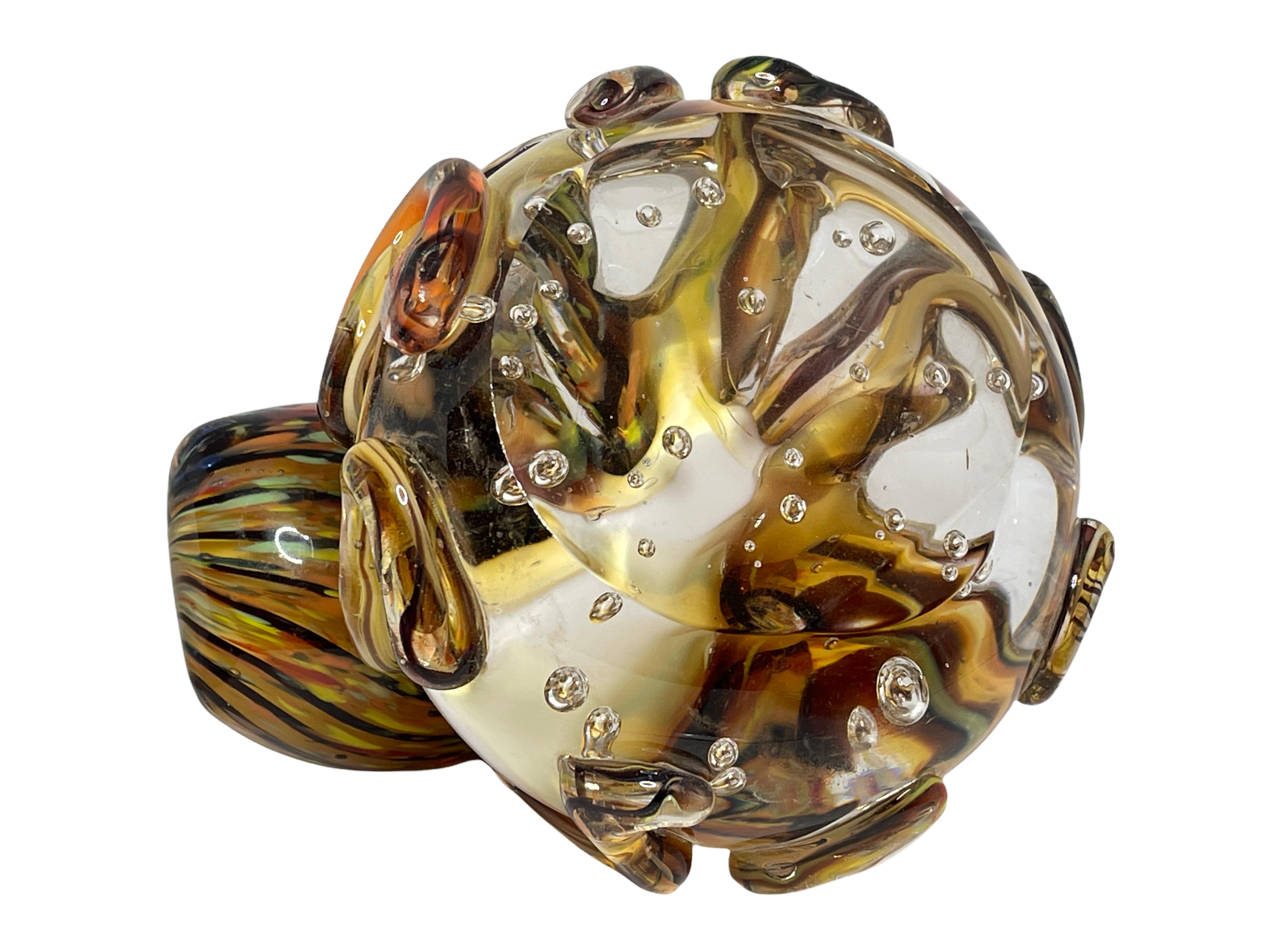 Late 20th Century Gorgeous Murano Italian Art Glass Giant Octopus Paperweight, Italy, 1970s