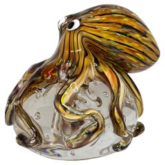 Wunderschöner Briefbeschwerer aus italienischem Murano-Kunstglas mit riesigem Octopus, Italien, 1970er Jahre