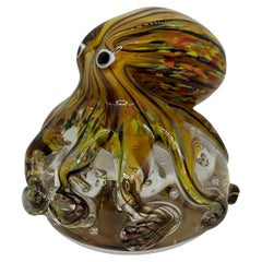 Vintage Gorgeous Murano Italian Art Glass Giant Octopus Paperweight, Italy, 1970s