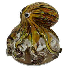 Retro Gorgeous Murano Italian Art Glass Giant Octopus Paperweight, Italy, 1970s