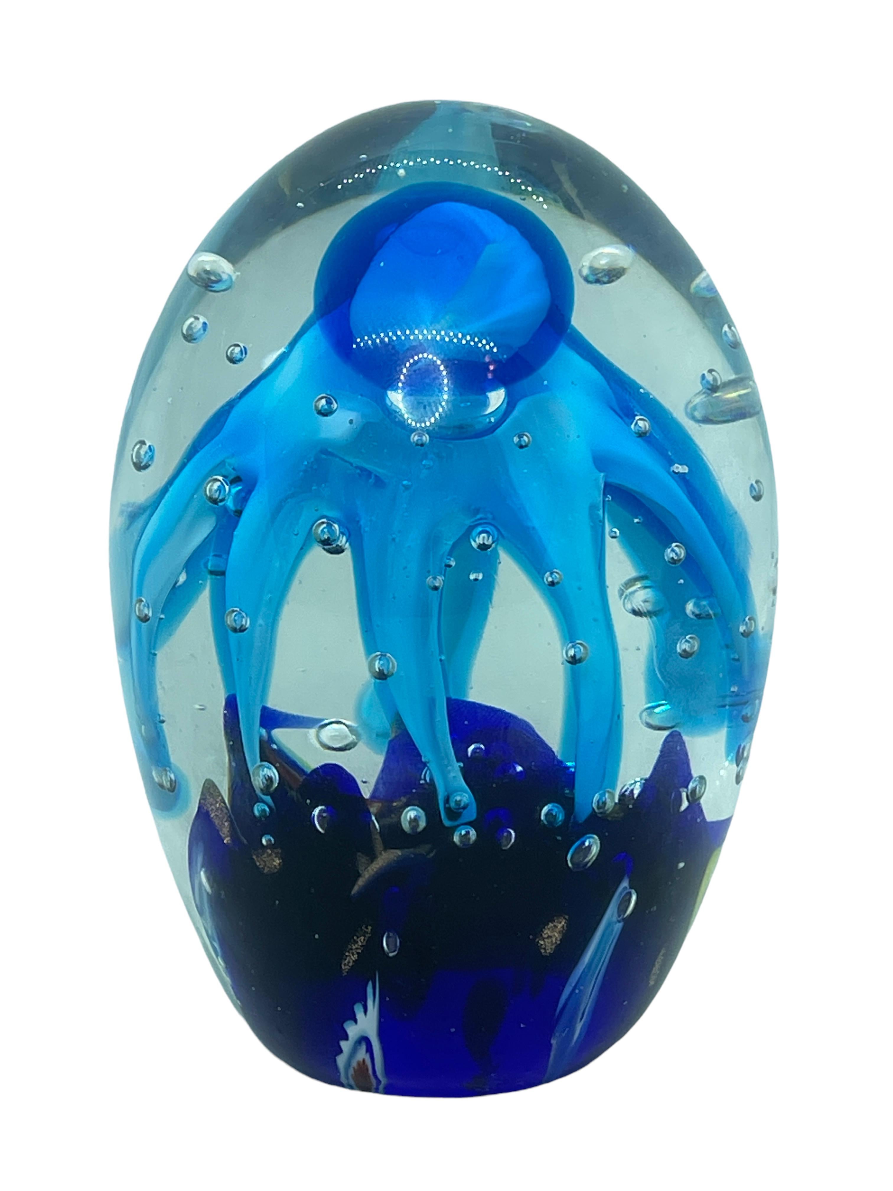 Mid-Century Modern Gorgeous Murano Italian Art Glass Giant Octopus Paperweight, Italy, 1980s For Sale