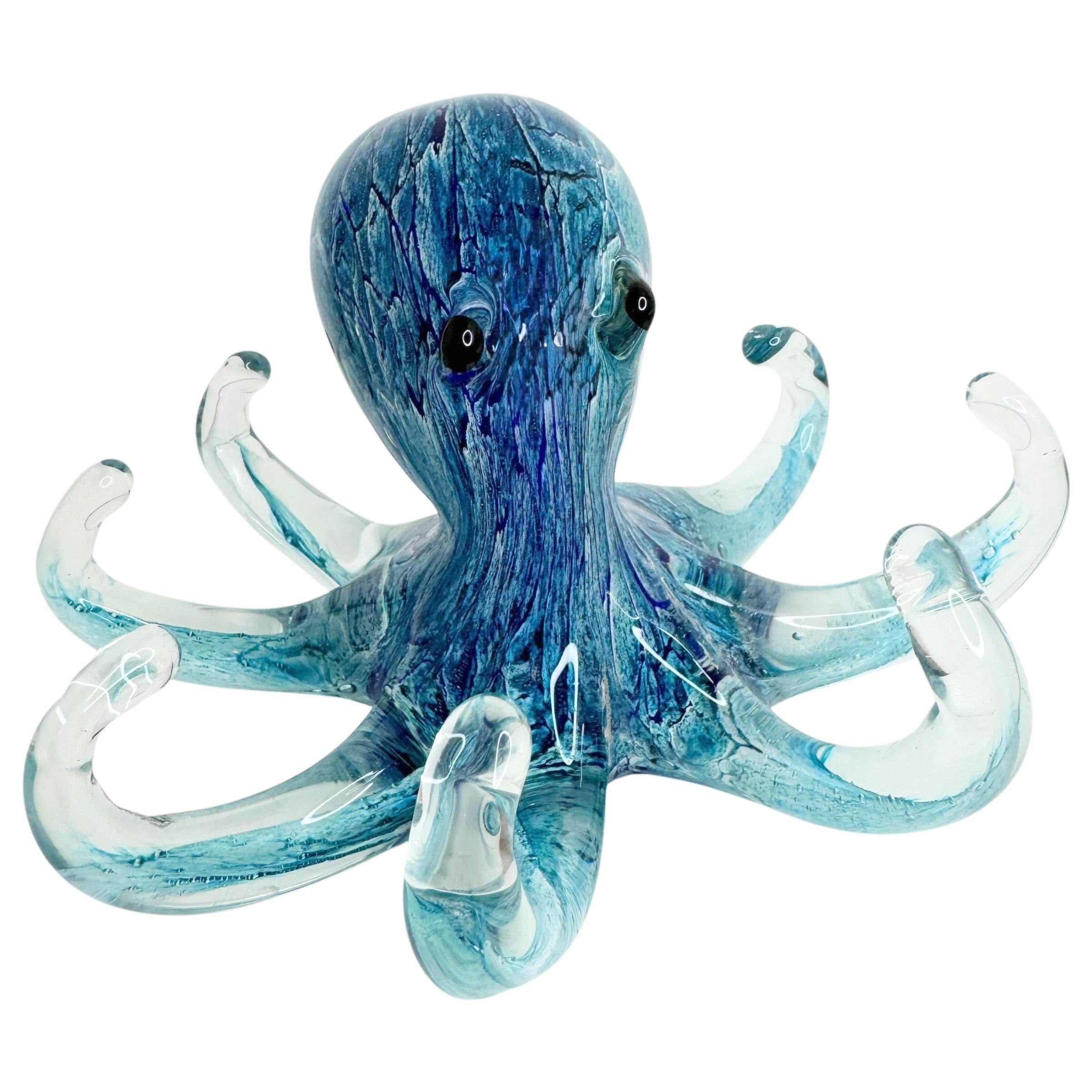 Precioso Pisapapeles Pulpo Gigante de Murano, Italia, años 1980 Moderno de mediados de siglo en venta