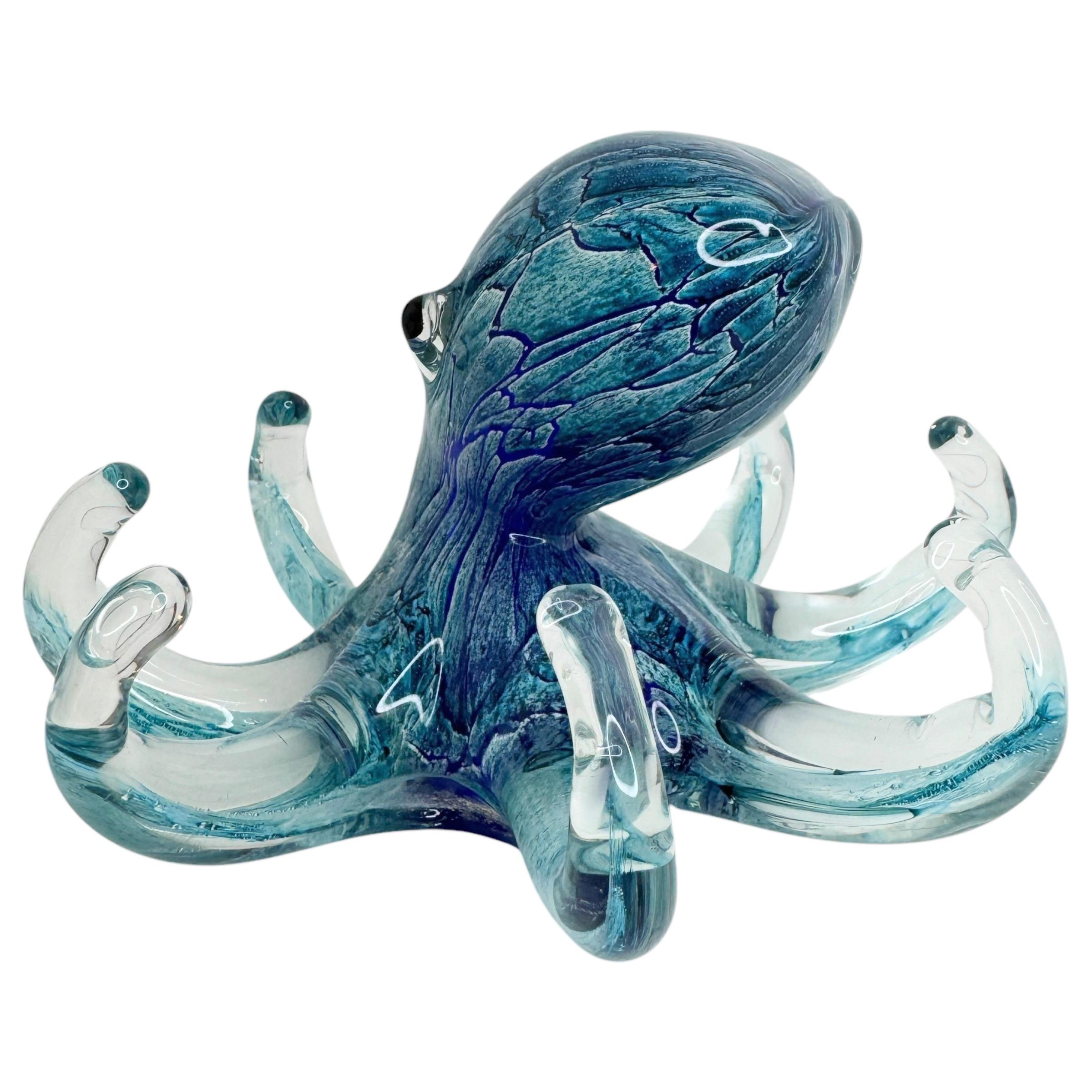Precioso Pisapapeles Pulpo Gigante de Murano, Italia, años 1980 Hecho a mano en venta