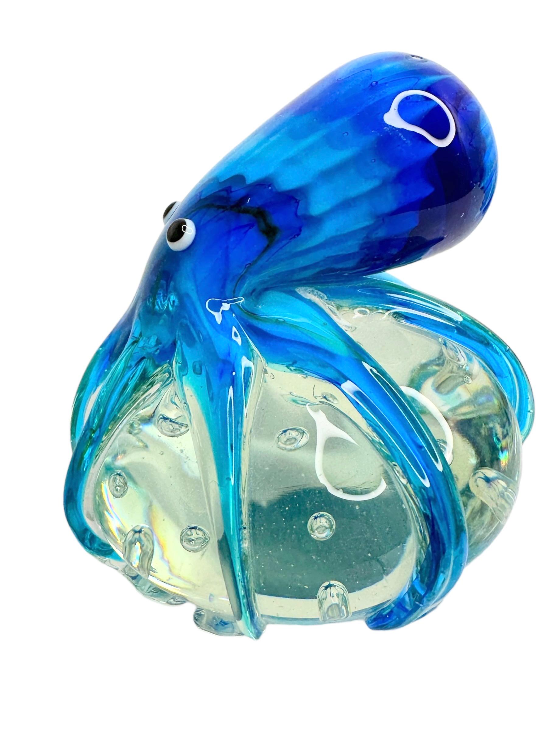 Late 20th Century Gorgeous Murano Italian Art Glass giant octopus Paperweight, Italy, 1980s For Sale