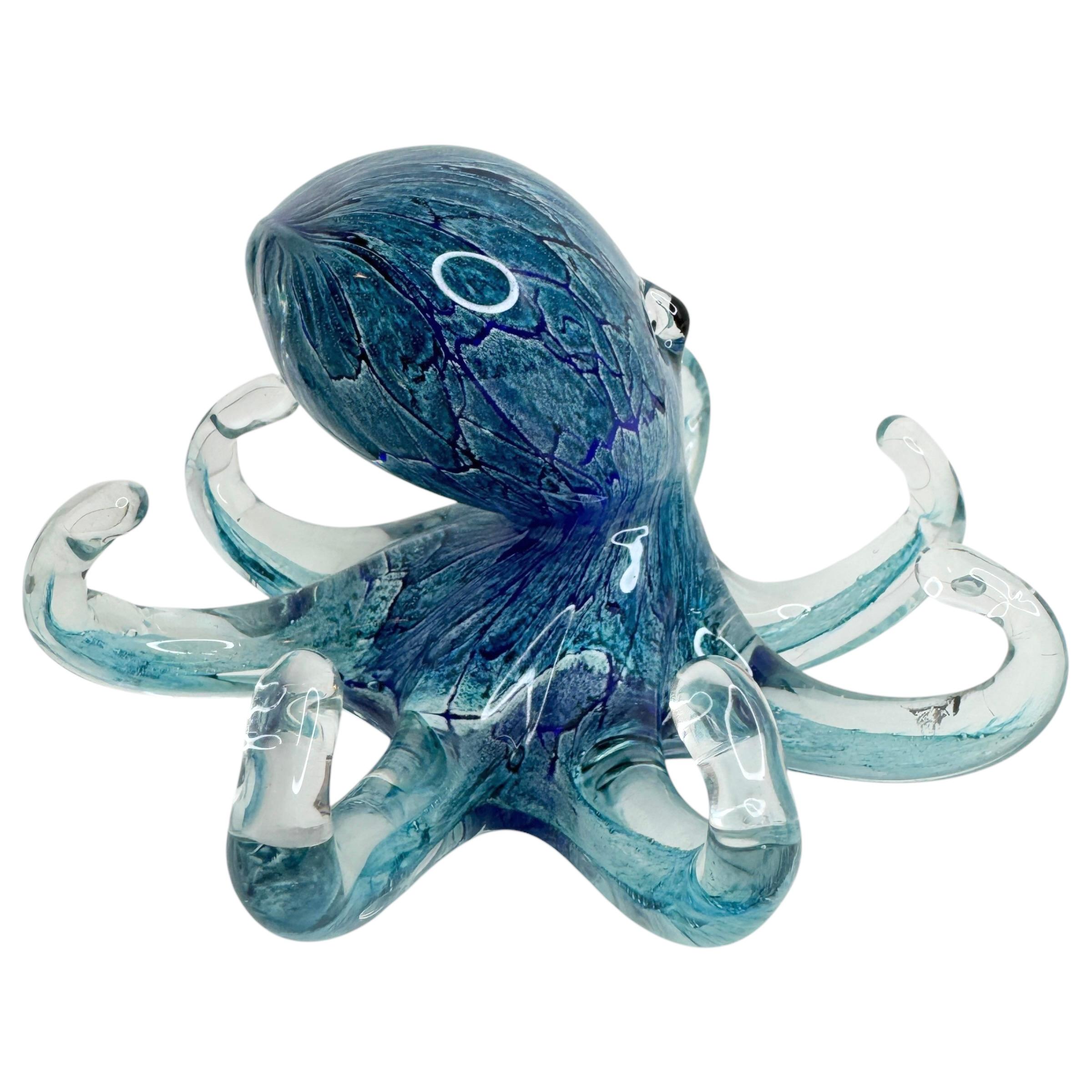 Precioso Pisapapeles Pulpo Gigante de Murano, Italia, años 1980 finales del siglo XX en venta