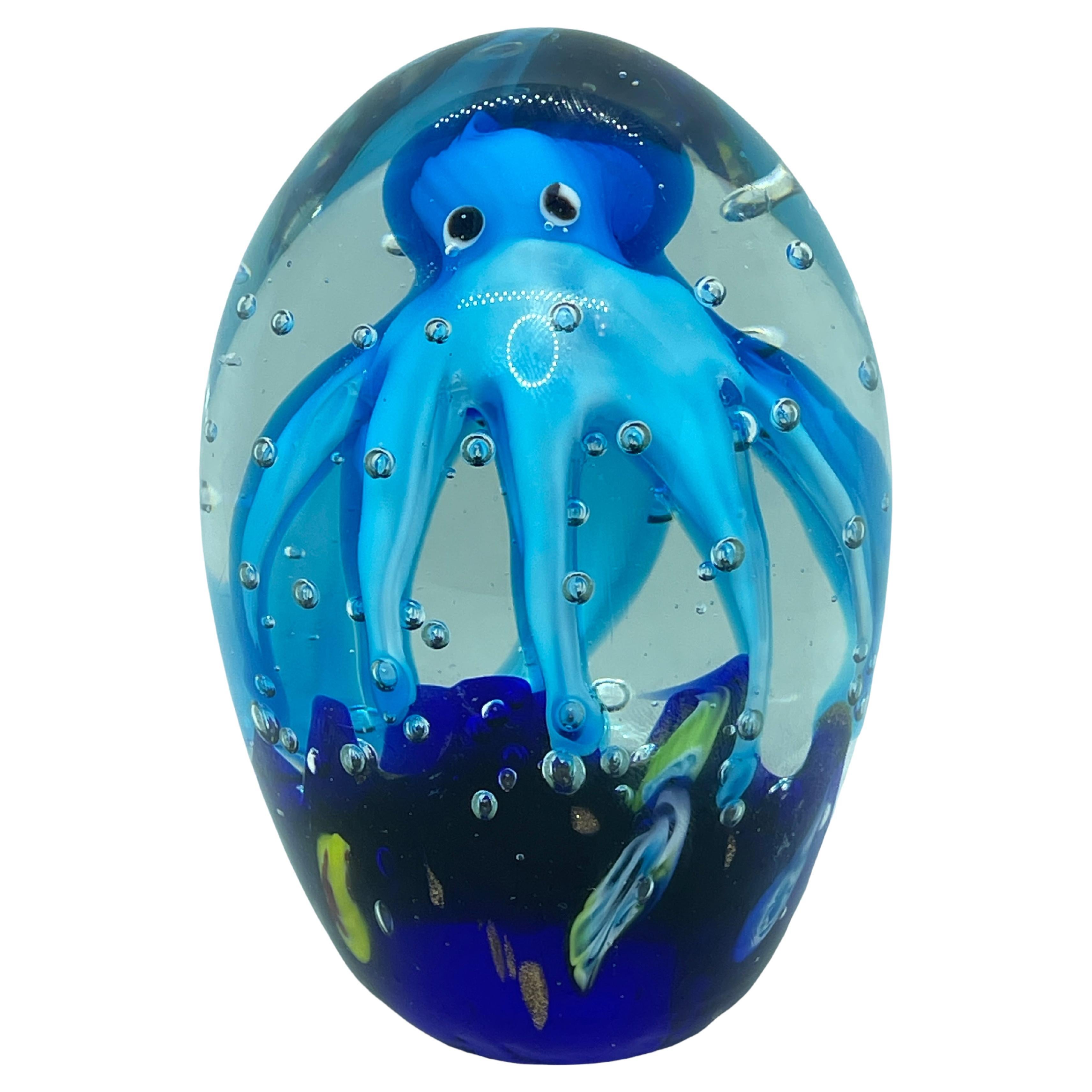 Gorgeous Murano Italian Art Glass Giant Octopus Paperweight, Italy, 1980s For Sale