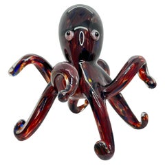 Gorgeous Murano Italian Art Glass Giant Octopus Paperweight, Italy, 1980s