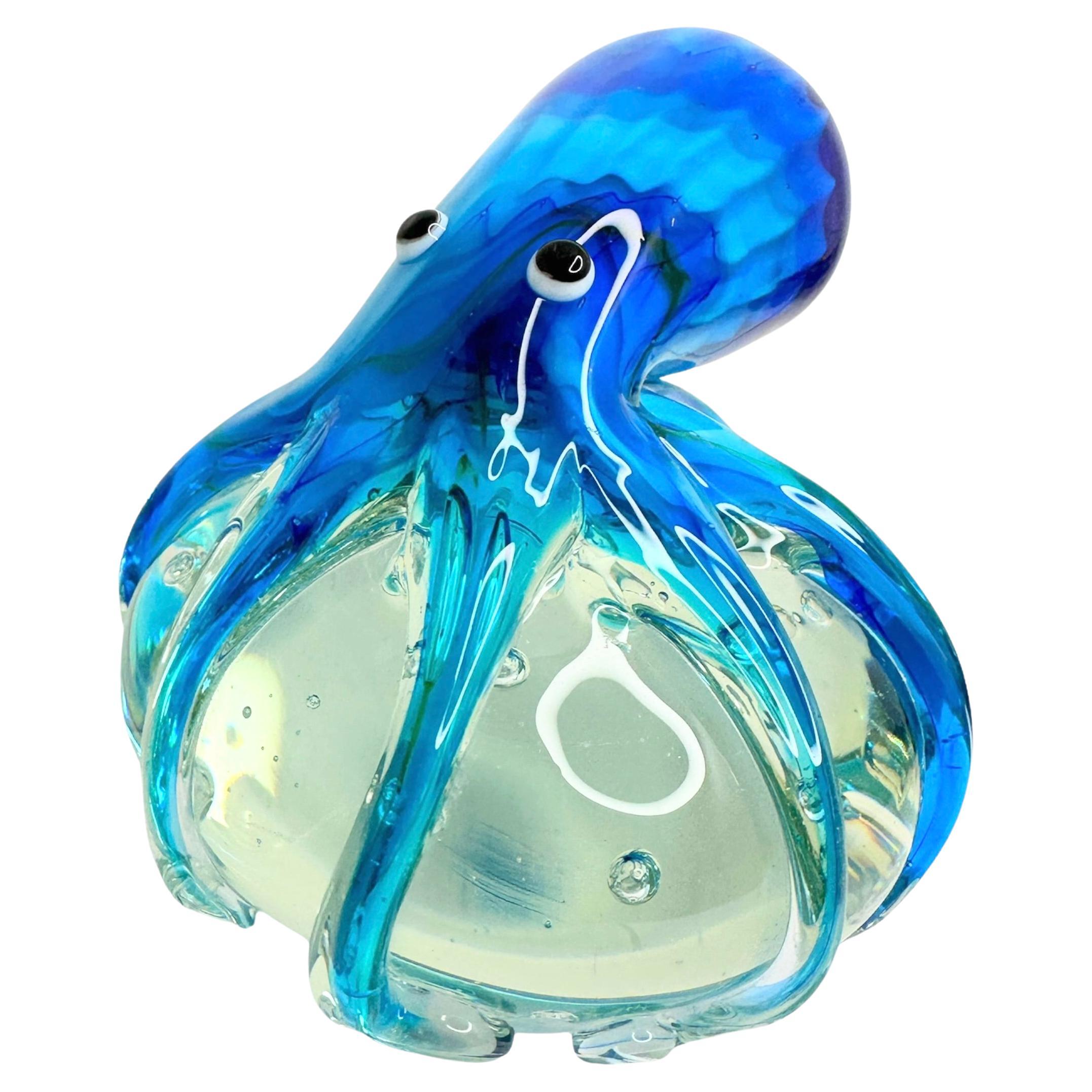 Gorgeous Murano Italian Art Glass giant octopus Paperweight, Italy, 1980s For Sale