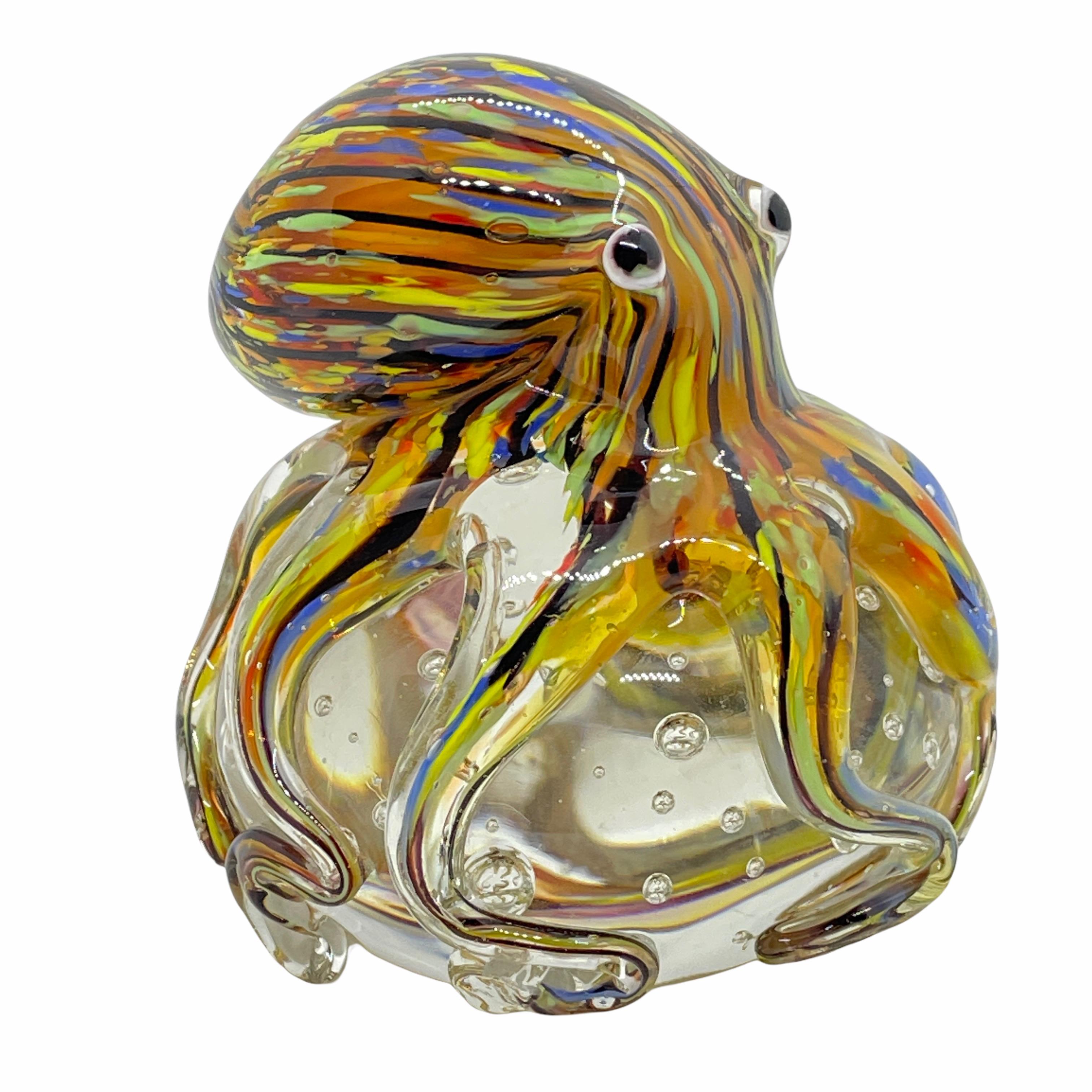 murano glass octopus paperweight