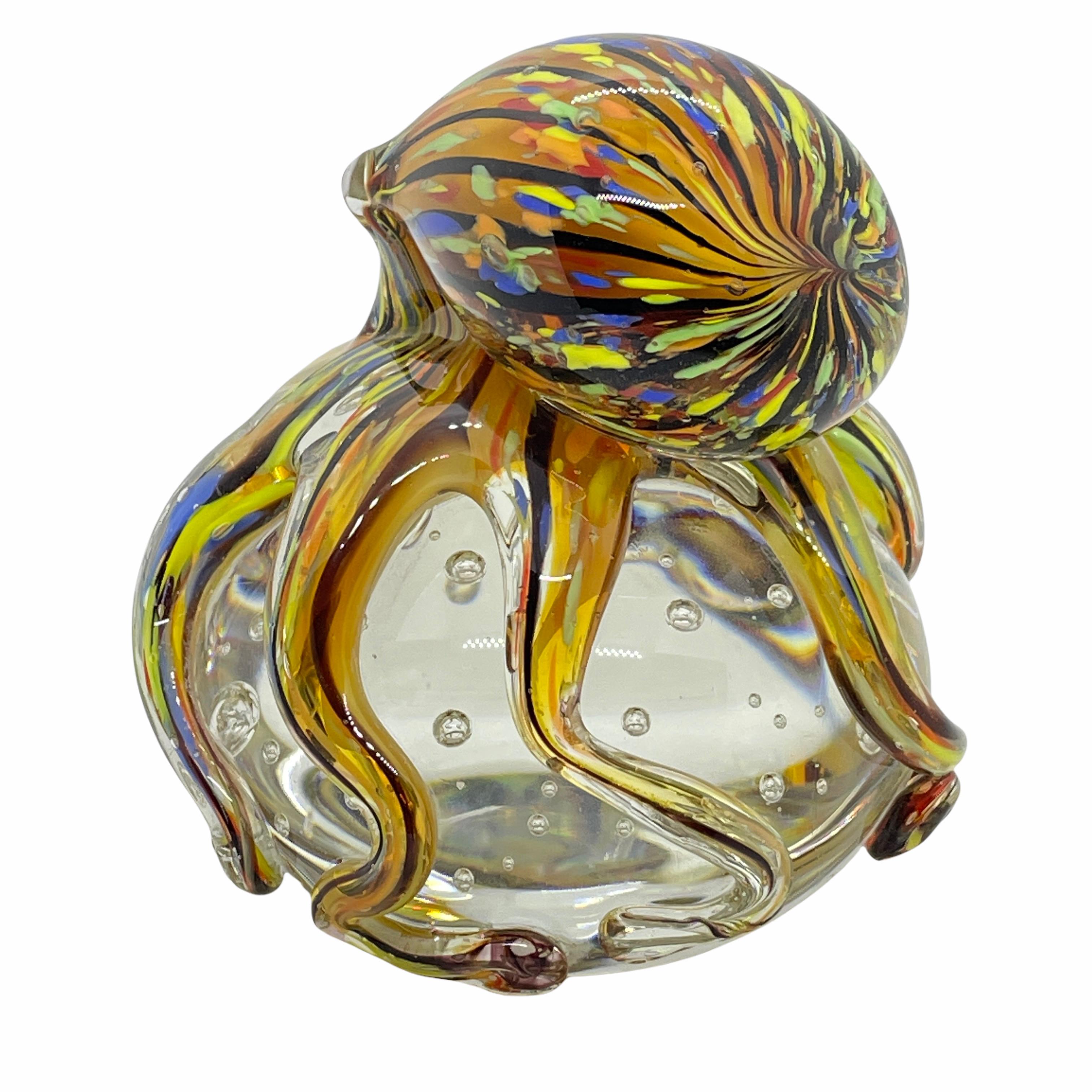 Hand-Crafted Gorgeous Murano Italian Art Glass Giant Octopuses Paperweight, Italy, 1970s