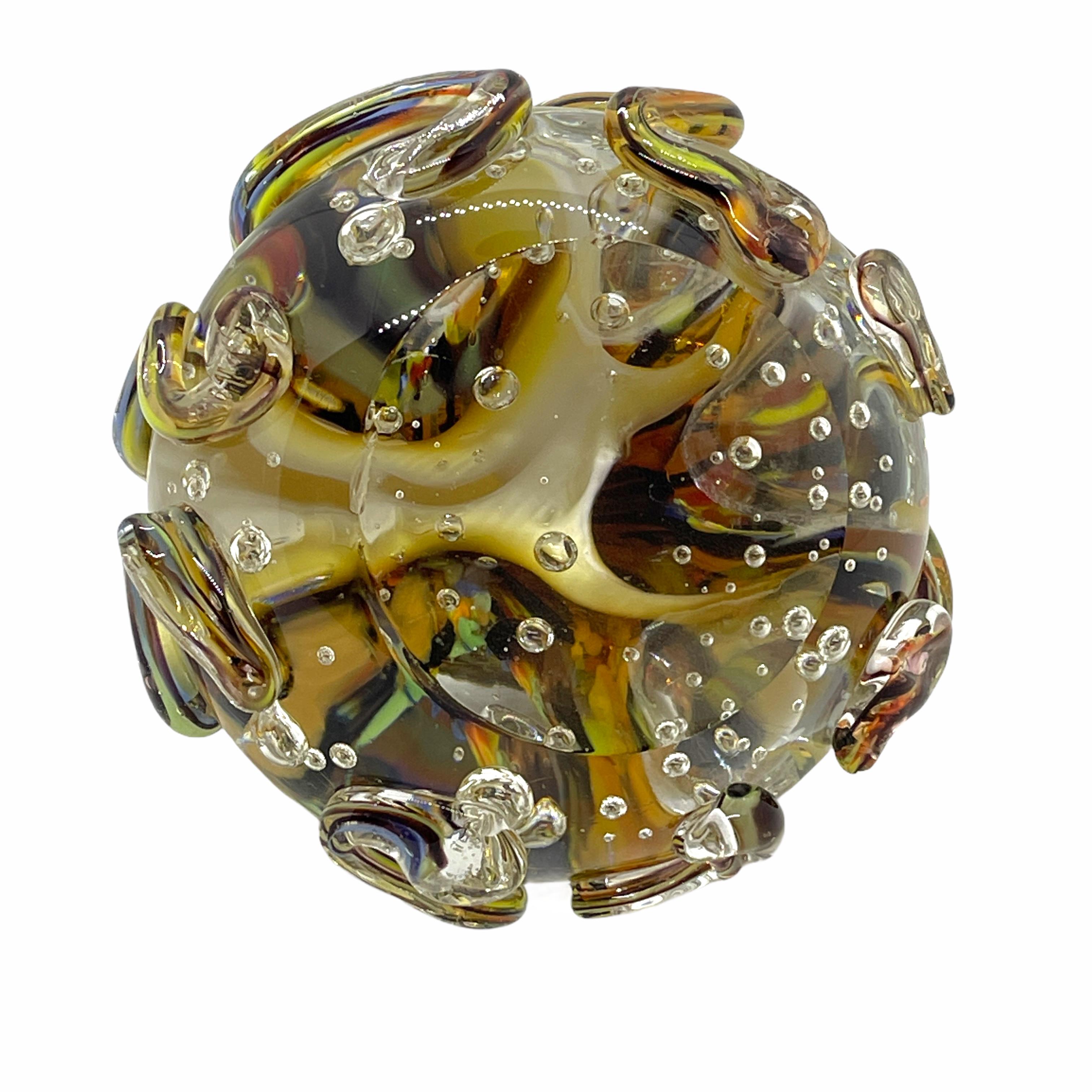 Murano Glass Gorgeous Murano Italian Art Glass Giant Octopuses Paperweight, Italy, 1970s