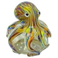 Gorgeous Murano Italian Art Glass Giant Octopuses Paperweight, Italy, 1970s