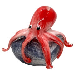 Gorgeous Murano Italian Art Glass Giant Octopuses Paperweight, Italy, 1970s