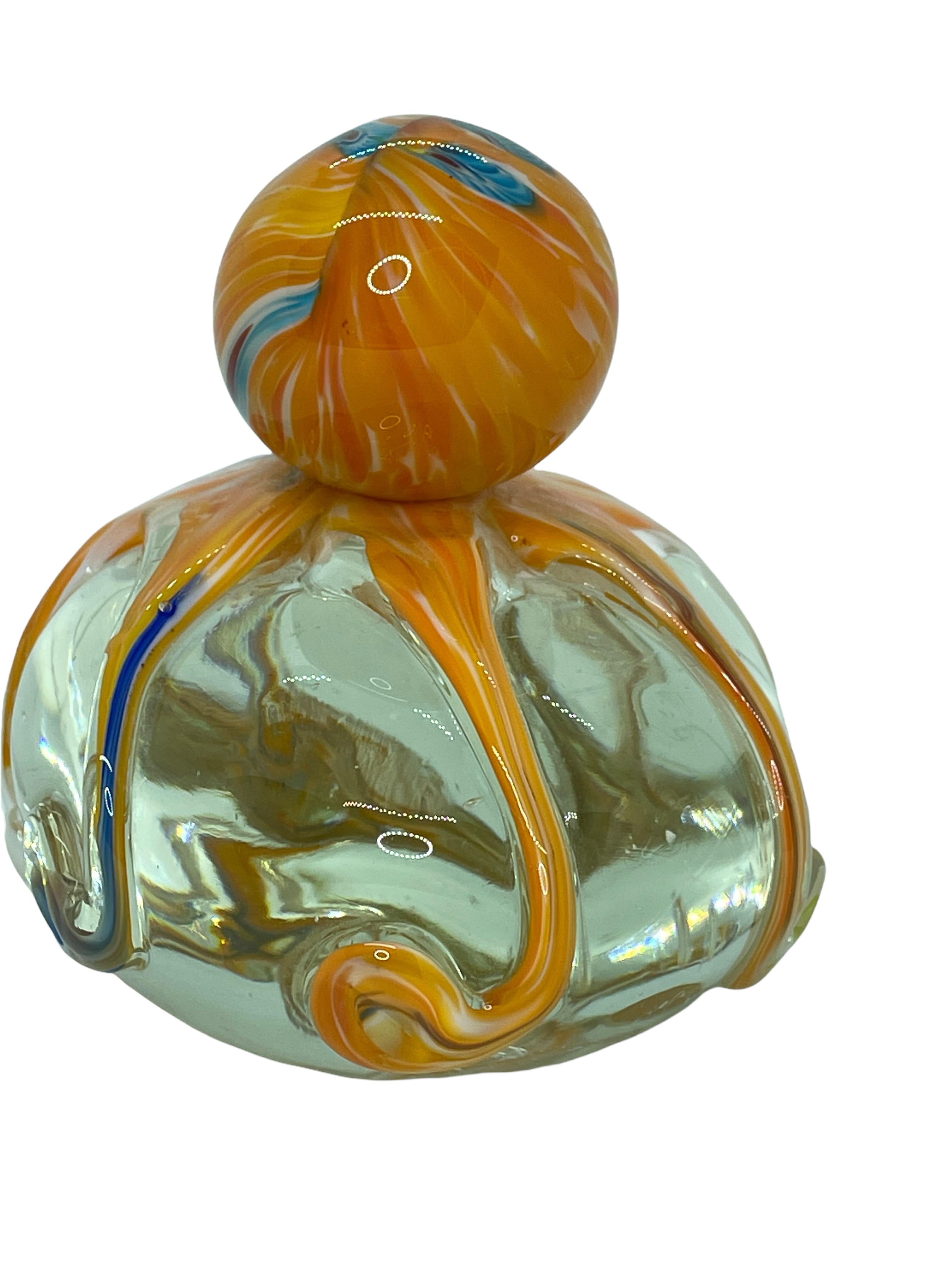 Hand-Crafted Gorgeous Murano Italian Art Glass Giant Octopuses Paperweight, Italy, 1980s